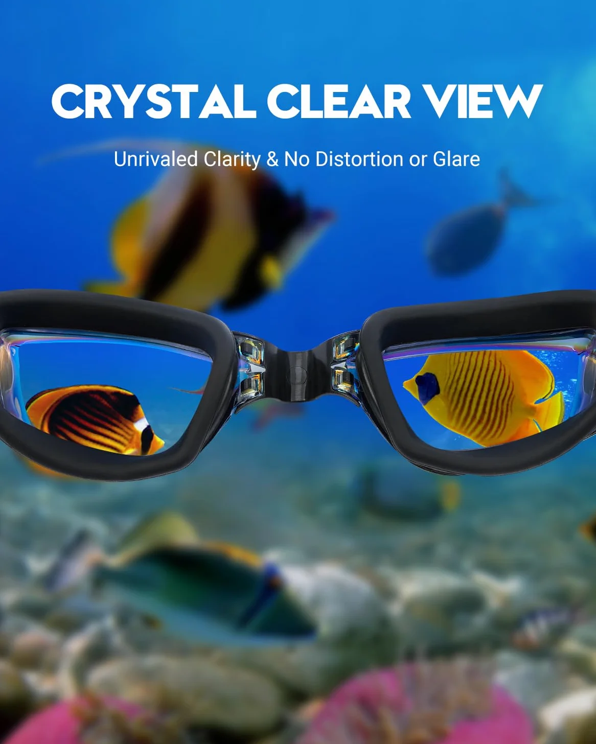 Juego de 2 gafas de natación sin fugas para adultos, hombres, mujeres, jóvenes