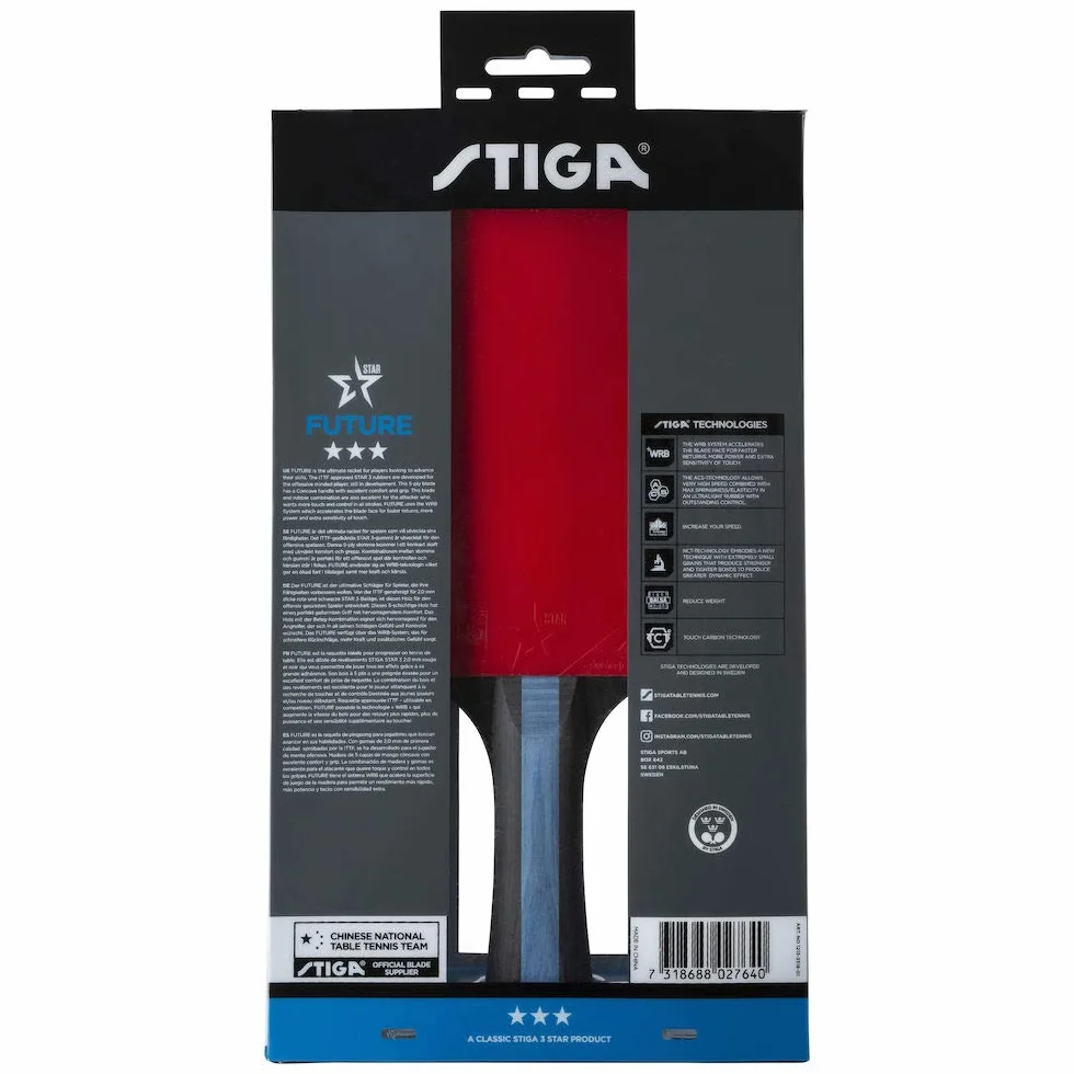STIGA Future 3-Star Table Tennis Bat WRB Technology Offensive Control Spin Speed