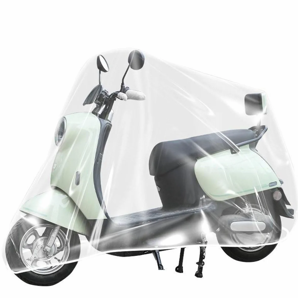 Funda impermeable para exteriores para scooter eléctrico y bicicleta, cubierta transparente a prueba de polvo, cubierta de almacenamiento de protección completa para bicicleta eléctrica y ciclomotor