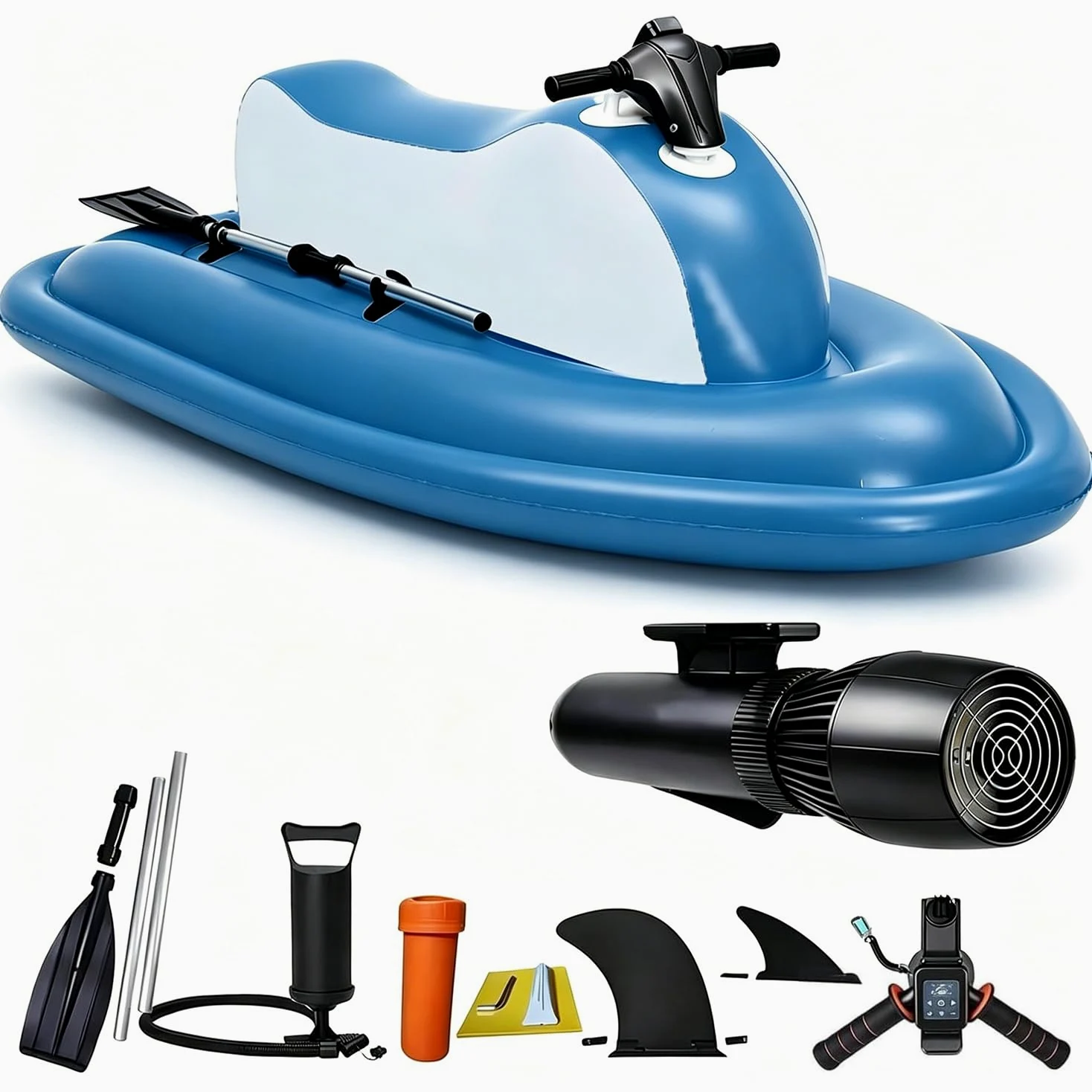 Scooter Submarino y Kayak 2 en 1 – Desmontable para Snorkel y Buceo | Potente motor 500W y batería 10000mAh – velocidad 3-7 km/h y autonomía hasta 130 min,Profundidad máxima 40m