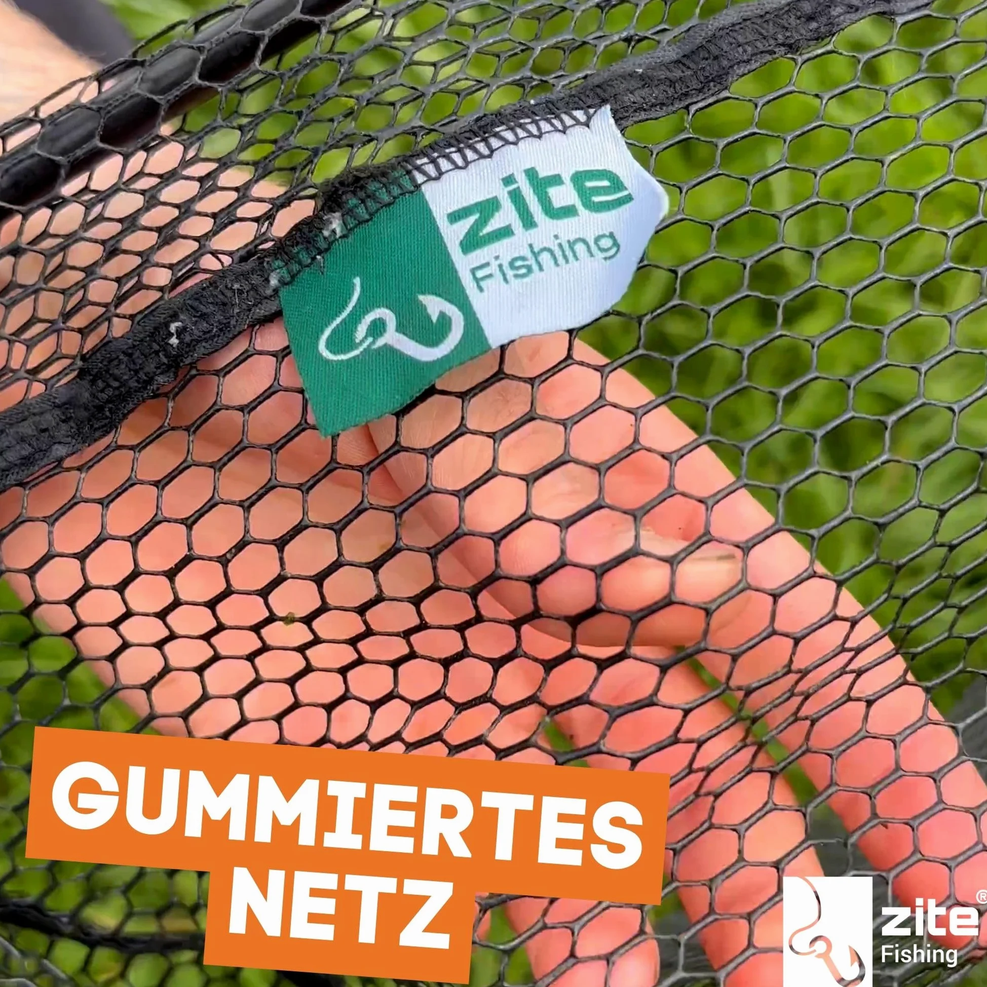 Zite Fishing Red de Pesca De Mano con Malla de Goma - Plegable Telescópica 2,10m