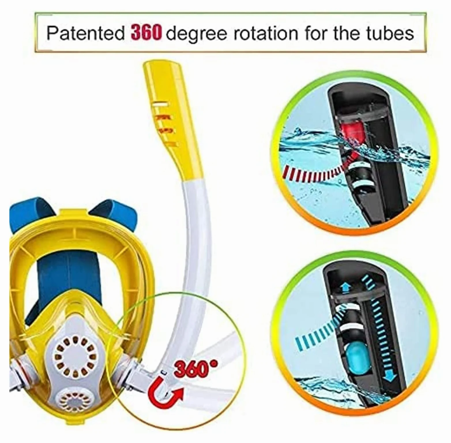 Máscara de Buceo, máscara Snorkel, subacuática, antivaho, Cara Completa, natación, , Equipo