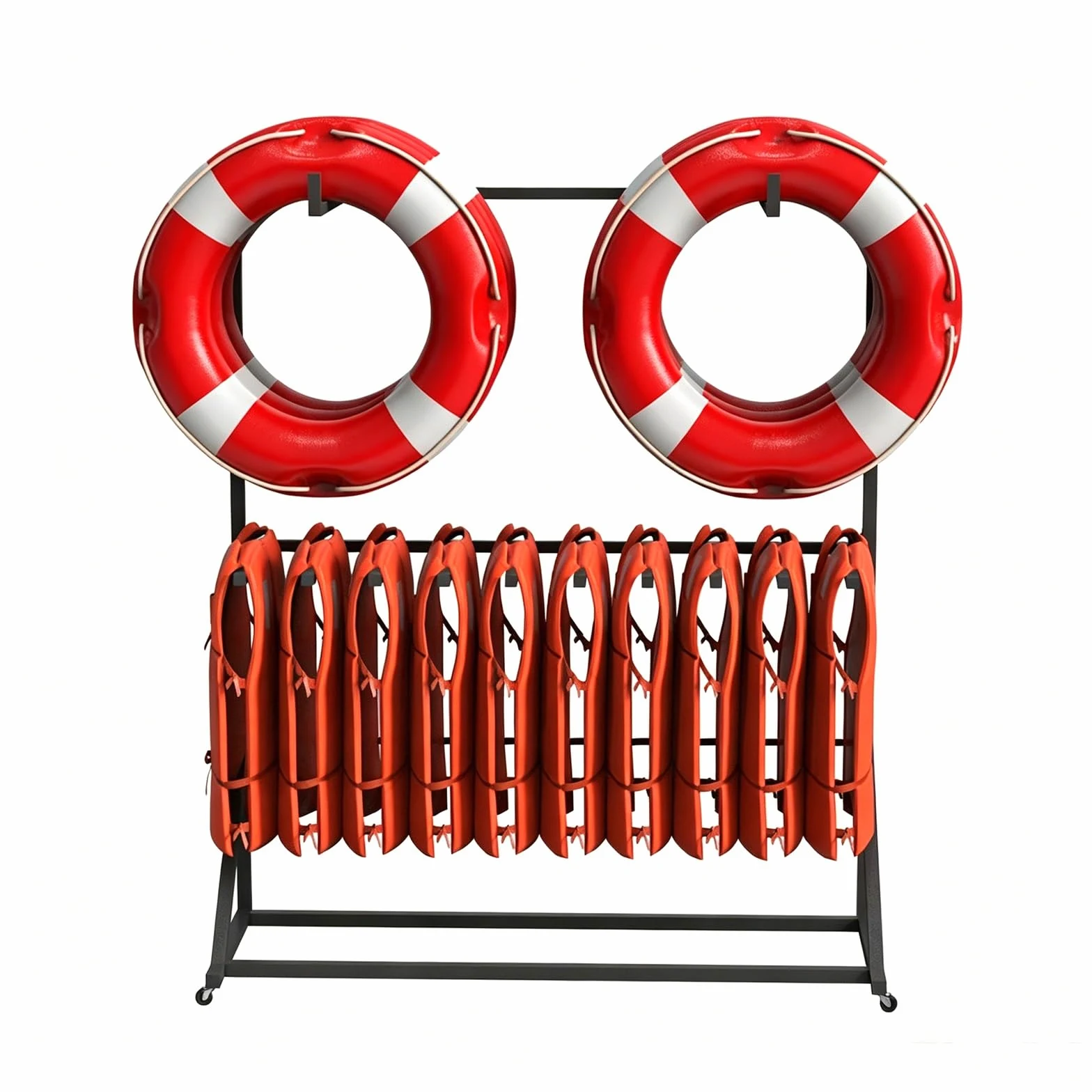 Estante de Almacenamiento para Equipos de Piscina, Soporte Resistente para Chalecos Salvavidas y Aros Salvavidas con Ruedas giratorias, Organizador Independiente para muelles, Capacidad