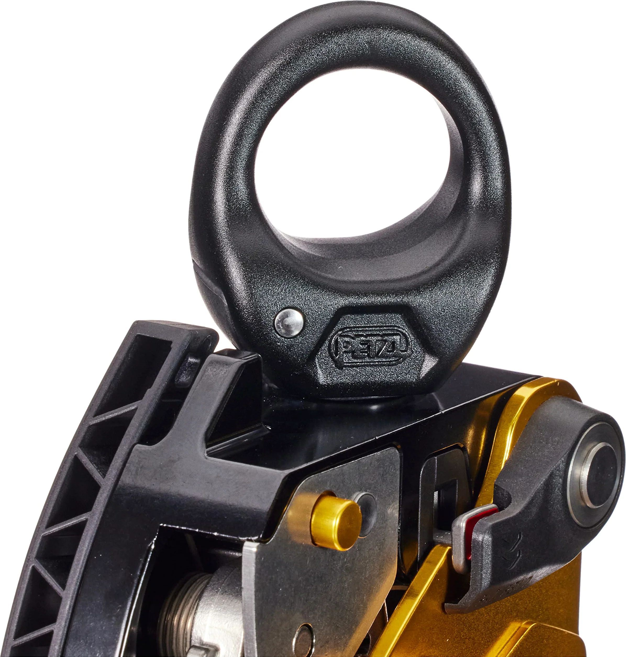 Petzl, Twin Release, Polea De Doble Bloqueo Desbloqueable para Sistemas De Recuperación, Oro Negro, U, Unisex Adulto