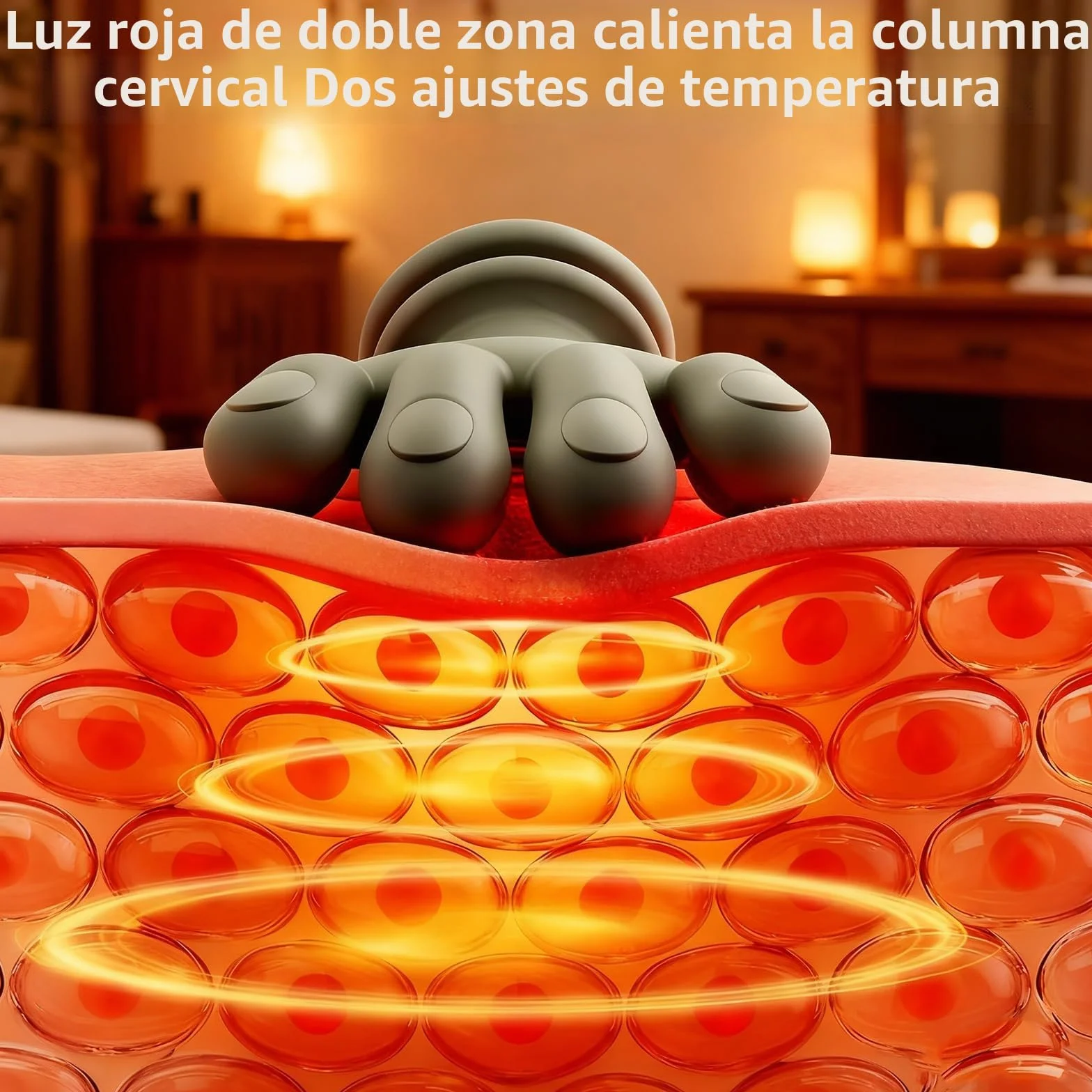 Masajeador de cuello 4D inalámbrico con calor cervical y 3 niveles