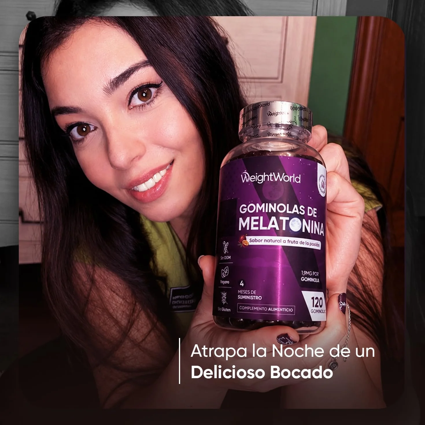 Melatonina Gominolas 120 Unidades con Vitamina B6 y Sabor Natural a Fruta de la Pasión - Gummies Veganas Sin Gluten