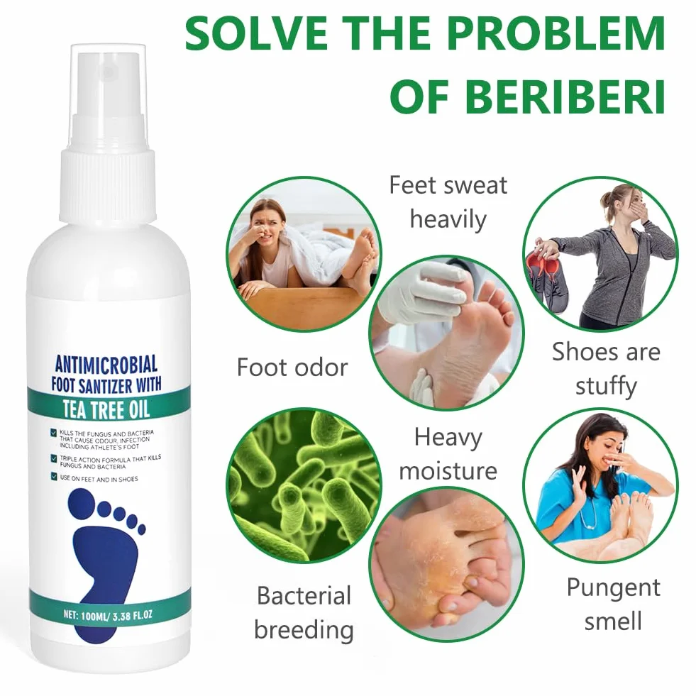 AOOWU Spray Purificante de Pies Fungicida Antiséptico para Micosis y Control de Olor