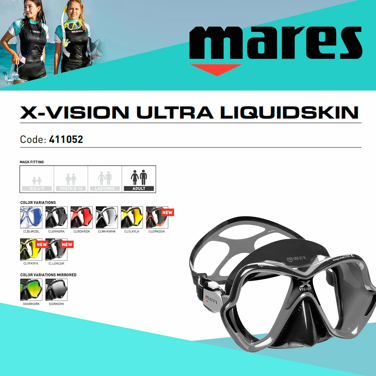 Mares X-Vision Ultra LS Máscara de Dos Ventanas
