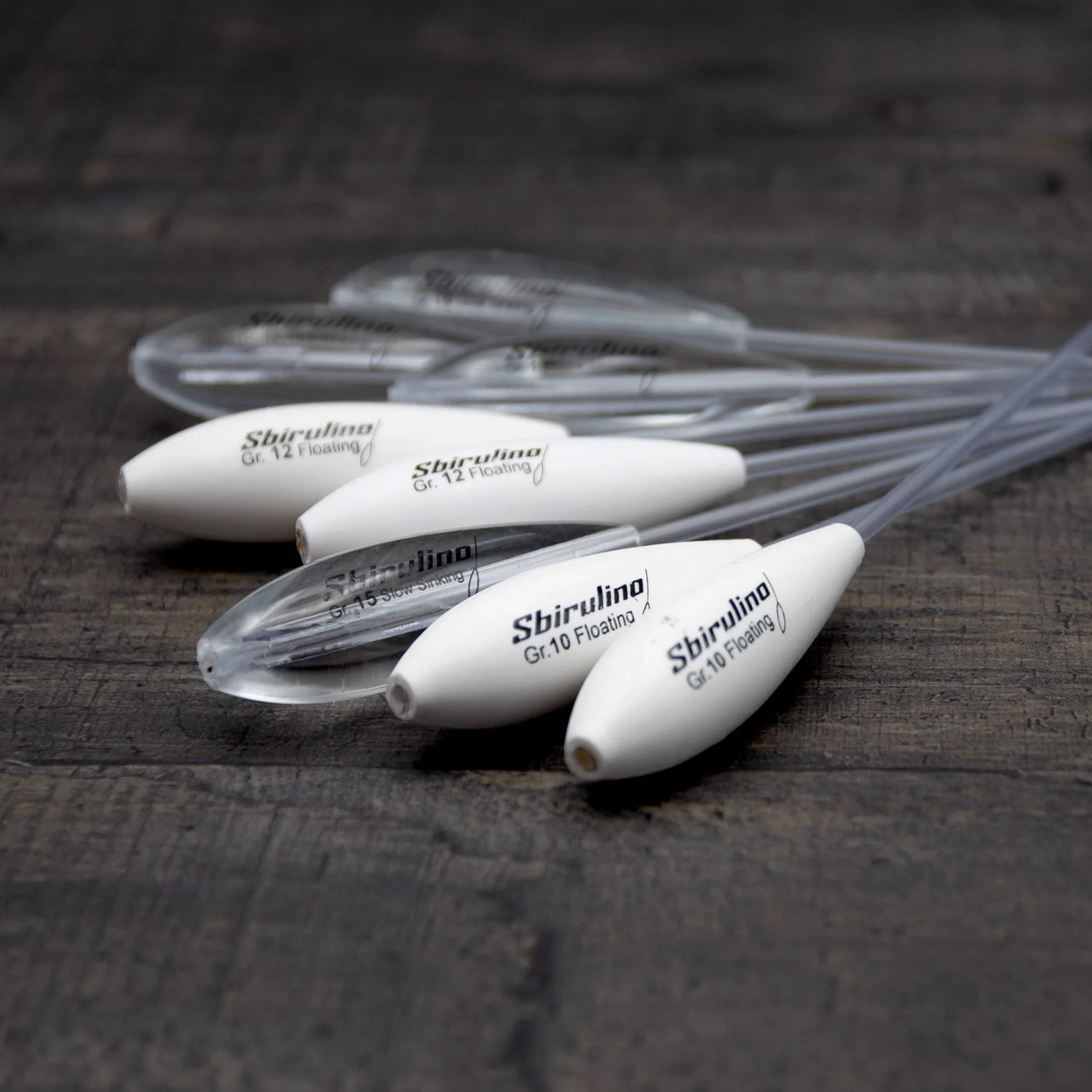 Sbirulino® Kit Mix 8 Unidades de bombardas de Pesca flotantes y semihundidas (Juego de 12-15 g de bombardas semihundidas y 10-12 g de bombardas flotantes)