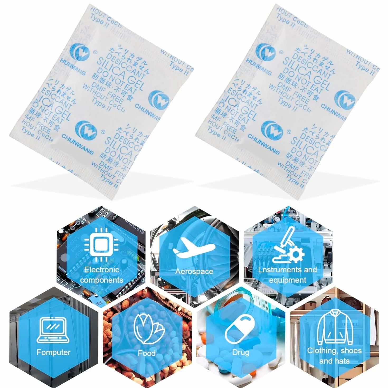 Paquete de 20 sobres de gel de sílice reutilizables absorbentes de humedad para ropa y zapatos