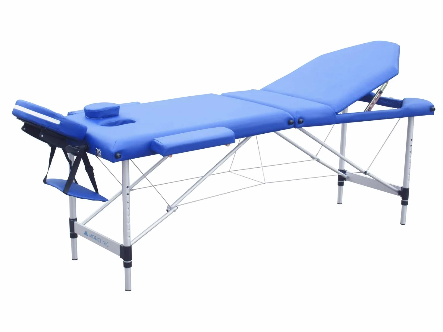 Mobiclinic Camilla de Masaje Plegable CA-01 Plus, Aluminio y Polipiel, 186x60 cm, Altura Regulable, Azul