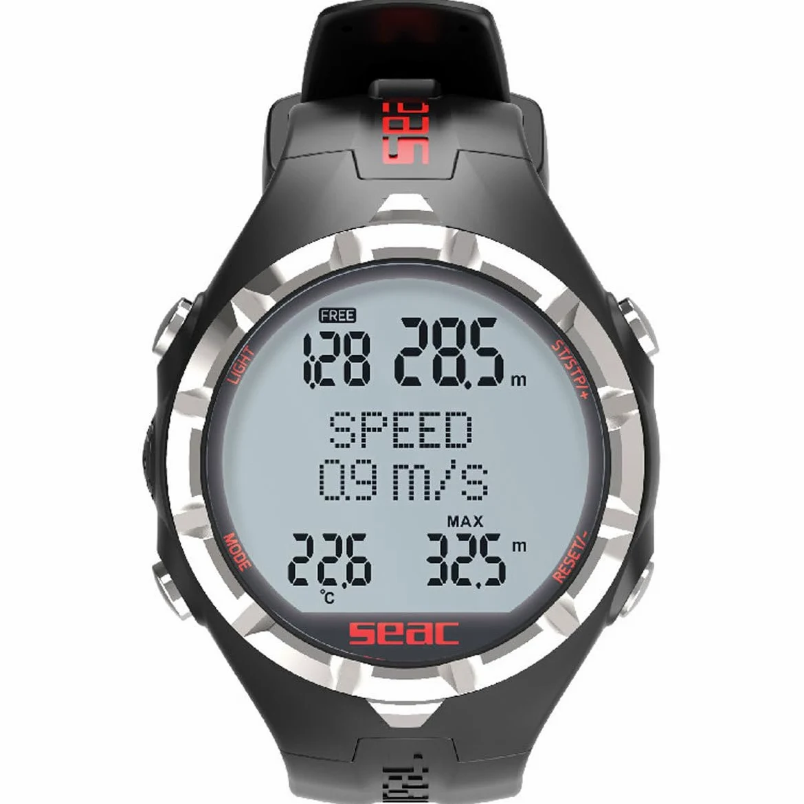 SEAC Ordenador de apnea, Unisex, Negro/Rojo, L