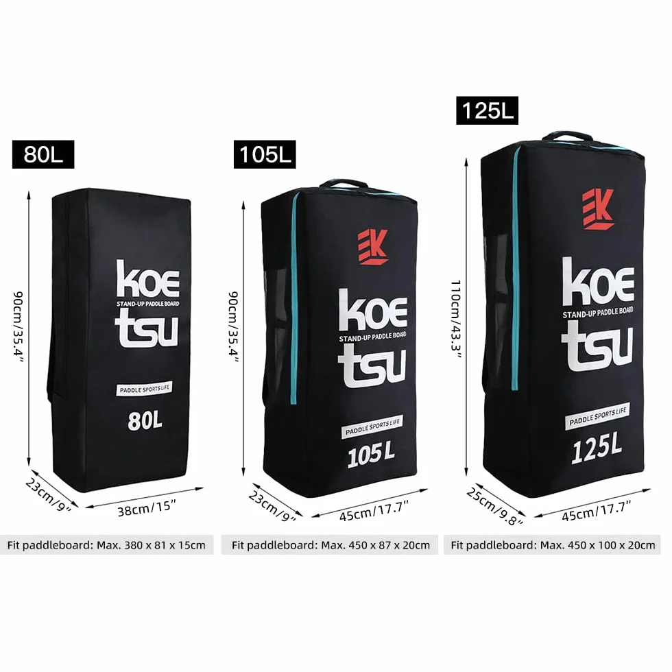 Lixada Mochila de viaje para tabla de paddle SUP hinchable Bolsa de transporte 80L 105L 125L