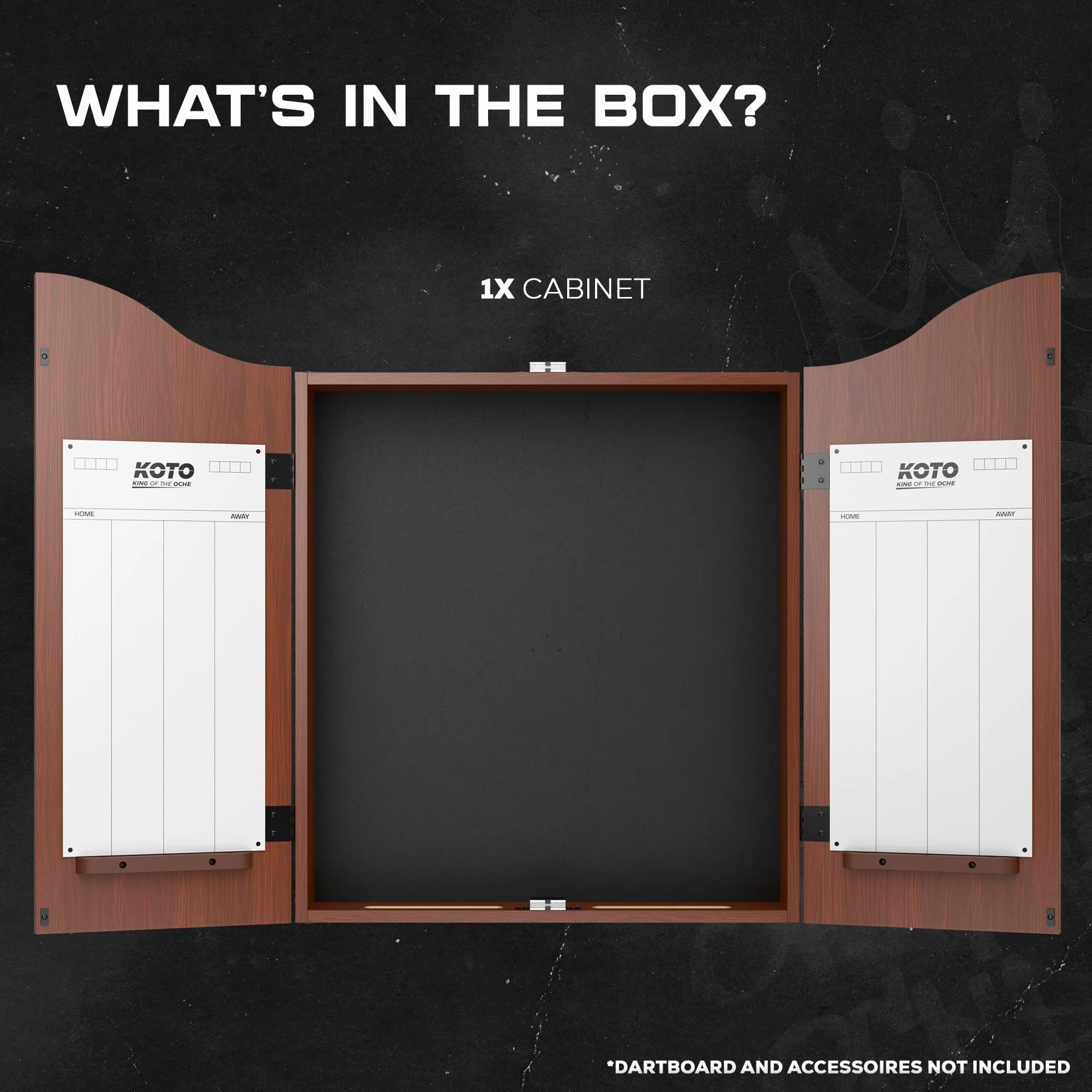 KOTO - Gabinete de Dardos Sedon Rojo, Almacenamiento Práctico para Dardos en Casa, con Whiteboards para Llevar la Puntuación