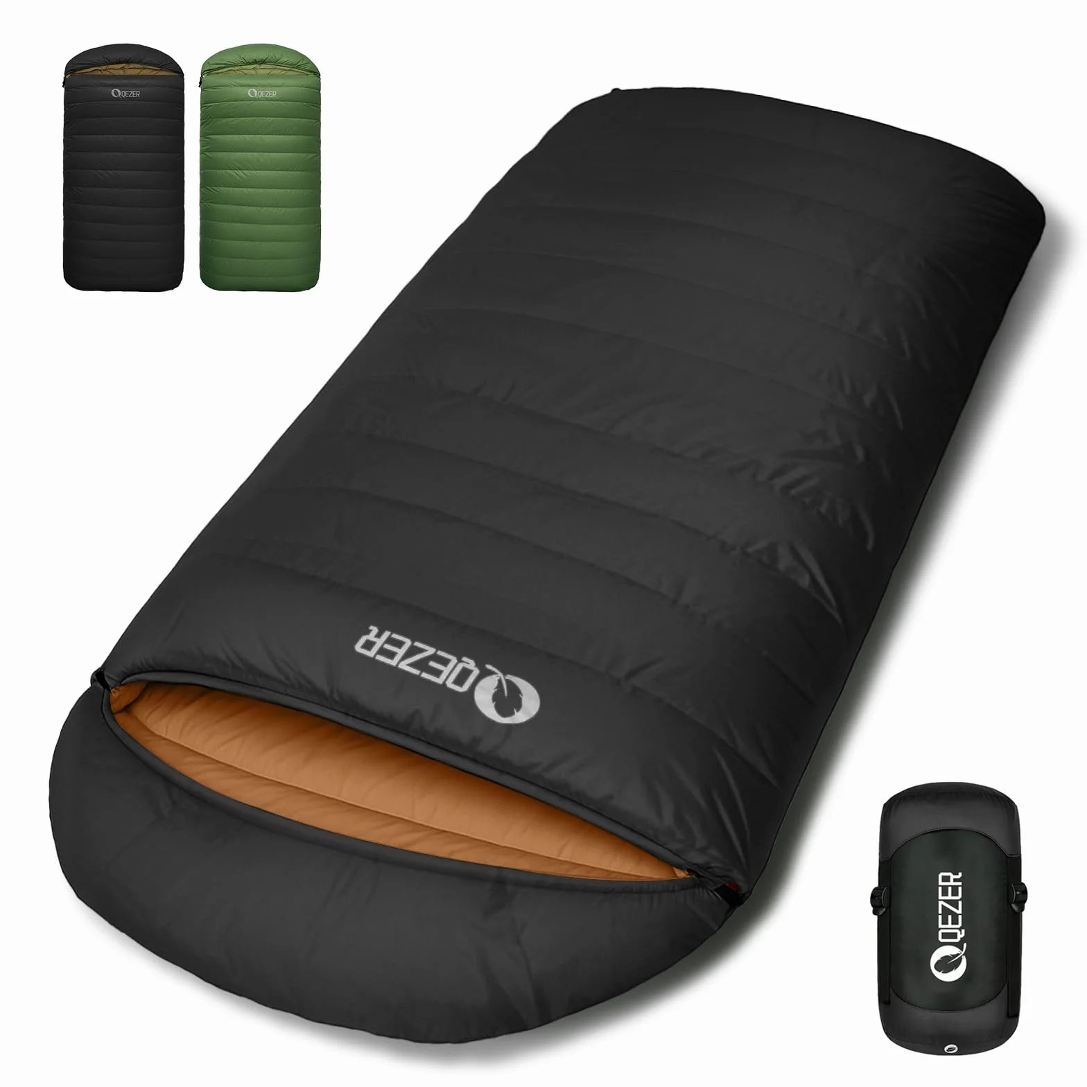 Saco de Dormir plumón XXL, Saco de Dormir Extra Grande de 230 x 100, 3-4 Estaciones, Ligero y cálido, para Adultos al Aire Libre, Camping, Senderismo y mochileros