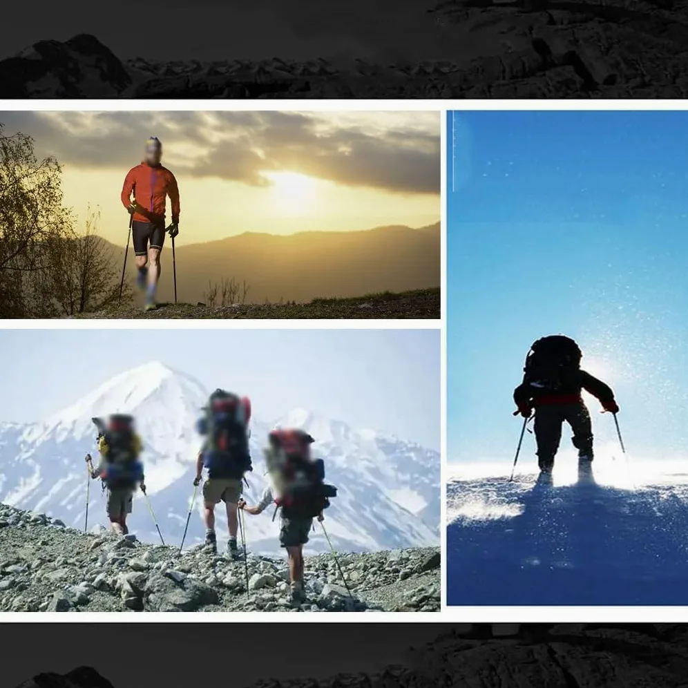 Bastones De Trekking Ultraligeros De Fibra De Carbono, con Sistema De Bloqueo De Perilla, Bastones De Trekking Plegables Y Compactos, Bastones De Trail Running para Principiantes