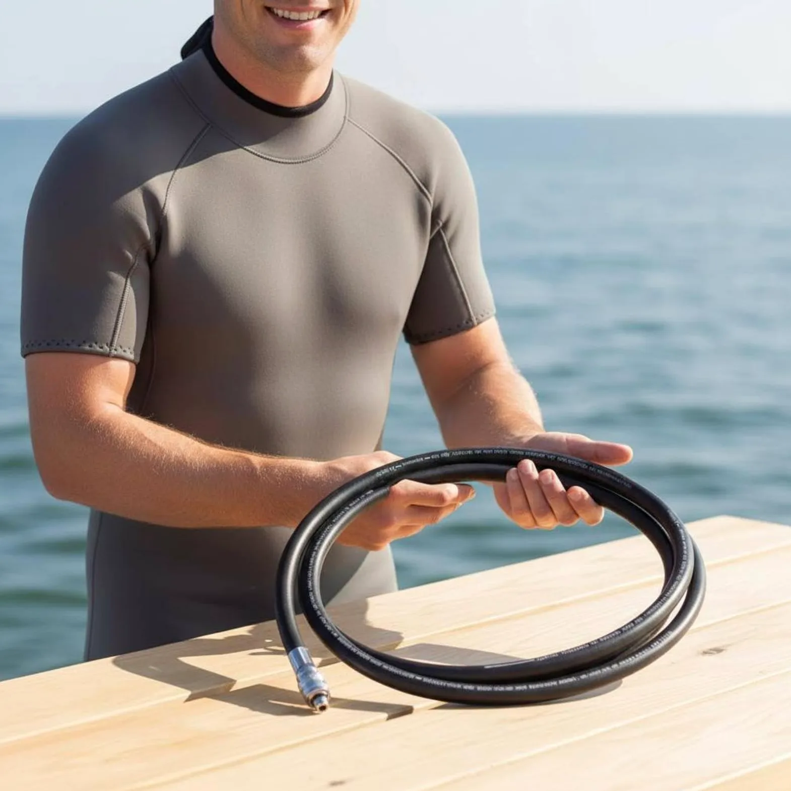 Tubo de Respiración para Buceo Respiratoria Conducto de Aire Snorkel Diseño Giratorio 360° con Caucho y Metal Flujo Continuo y Protección Antienganche
