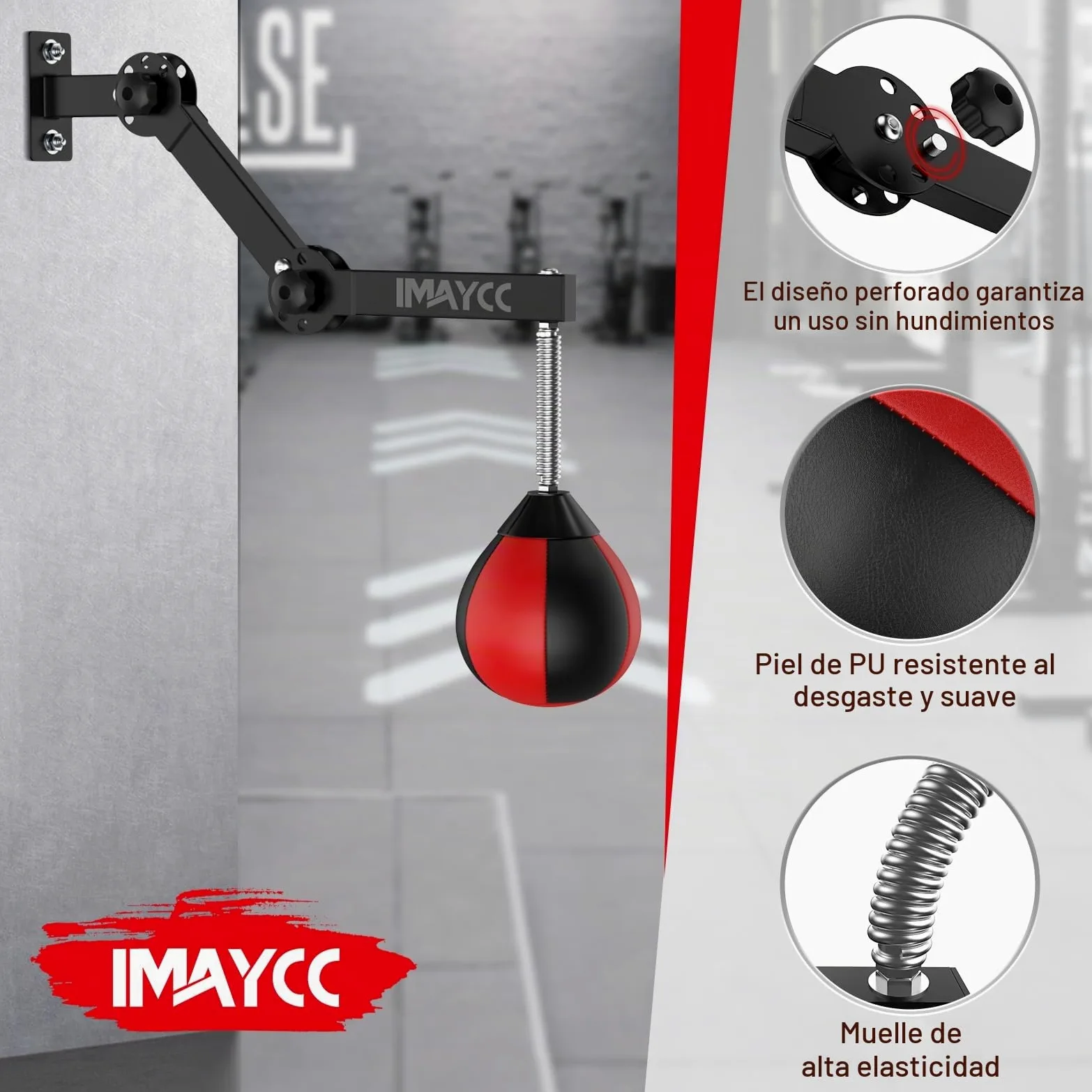 Nueva Pelota de Punching de Velocidad, Altura Ajustable y Plegable, Saco de Boxeo para la Puerta, Saco de Boxeo Colgante para niños, Adolescentes y Adultos, para Gimnasio en casa, Entrenamiento