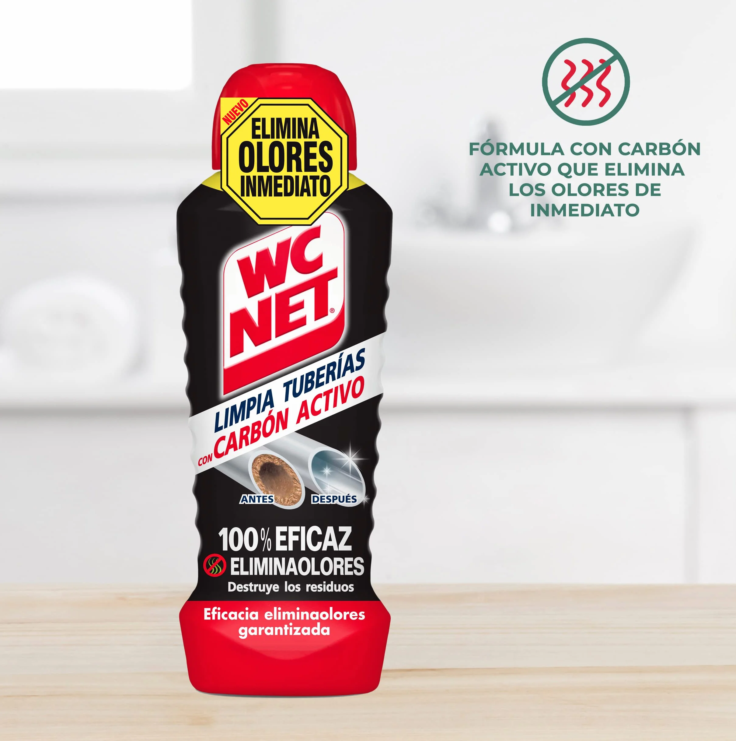 Wc Net Limpia Tuberías Carbón activo 700ml
