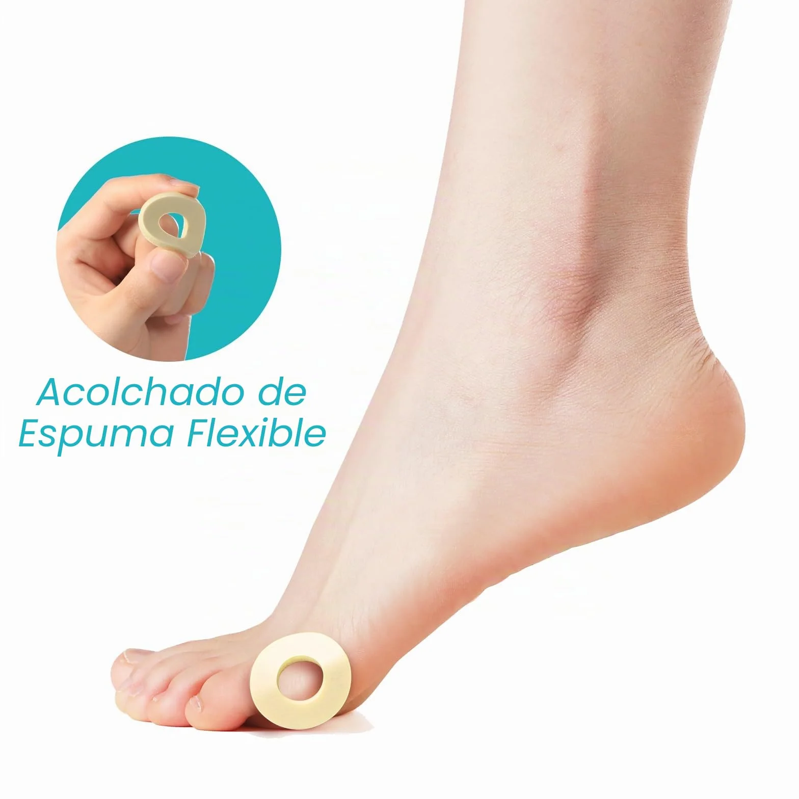 Promifun Protectores Plantares 32 Parches de Espuma Redondos Alivio Presión Rozaduras Callos Ampollas Beige