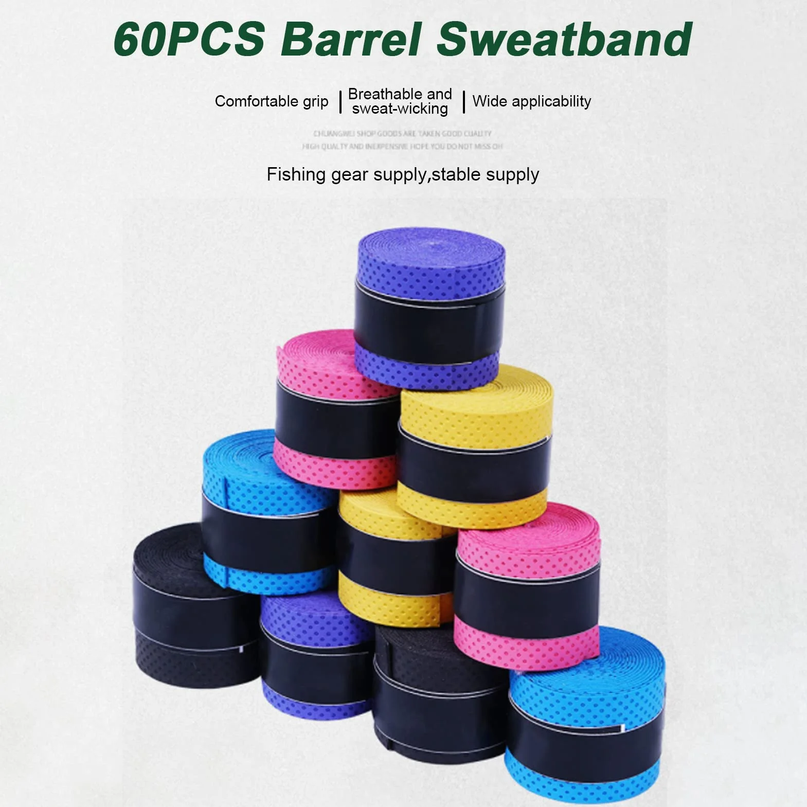 OUKENS Overgrips de Raqueta de bádminton de Tenis, 60 Piezas, Antideslizante y súper Absorbente, Cinta de Agarre de Raqueta, Cinta para el Sudor para Raquetas para Raquetas de Tenis de Bádminton
