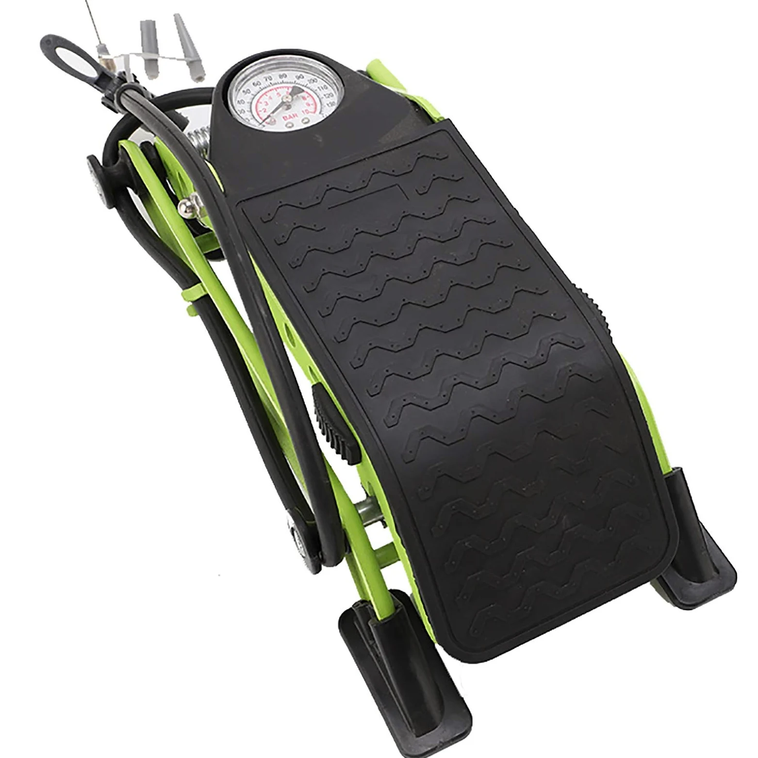 Bomba Bicicleta Bomba portátil de Bicicleta pie Alta presión Pedal Universal Aire para Todo Tipo de Neumáticos y Válvulas