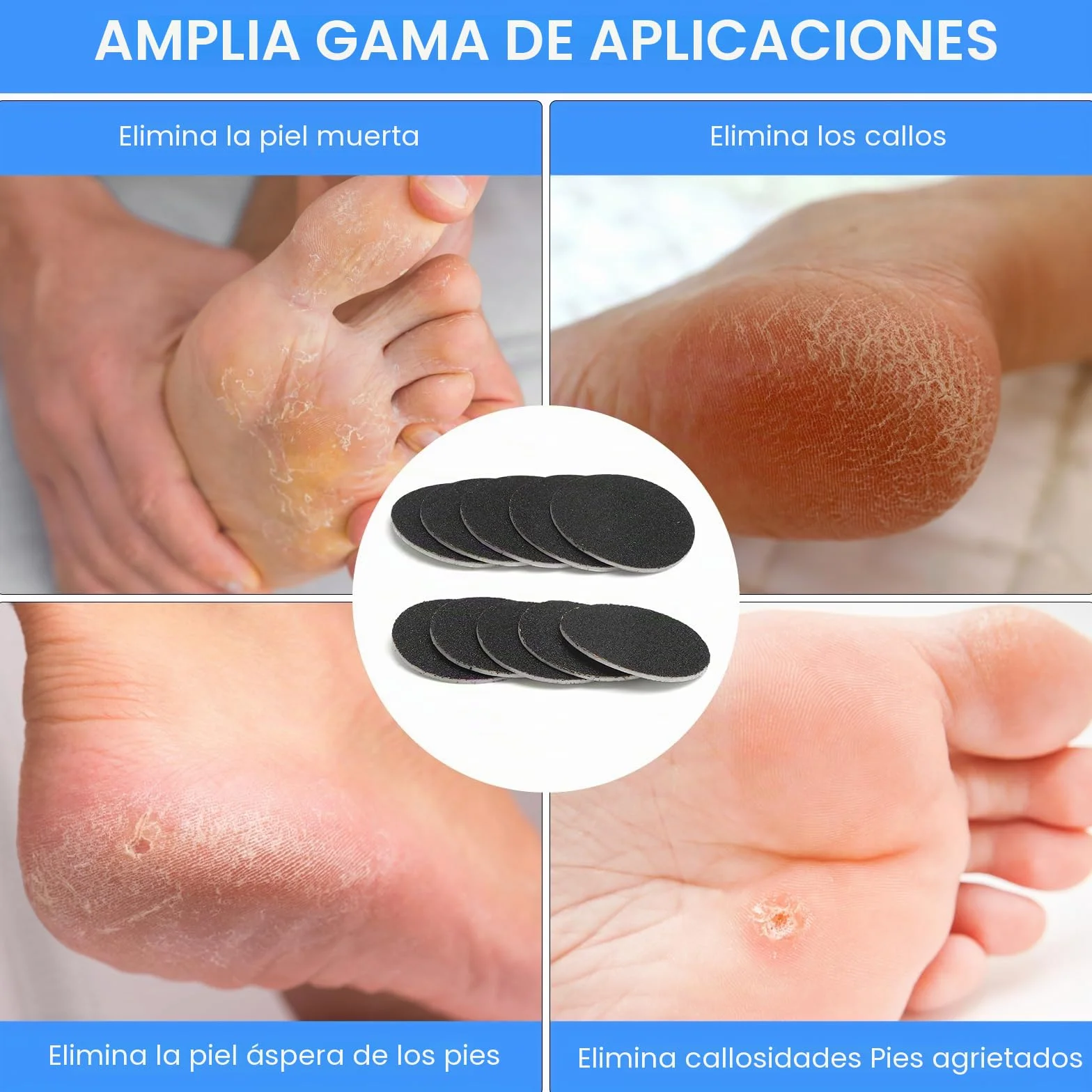 120 Discos Abrasivos Pies Grano 80 100, Papel Lija Pies, Juego Pedicura Uso Doméstico