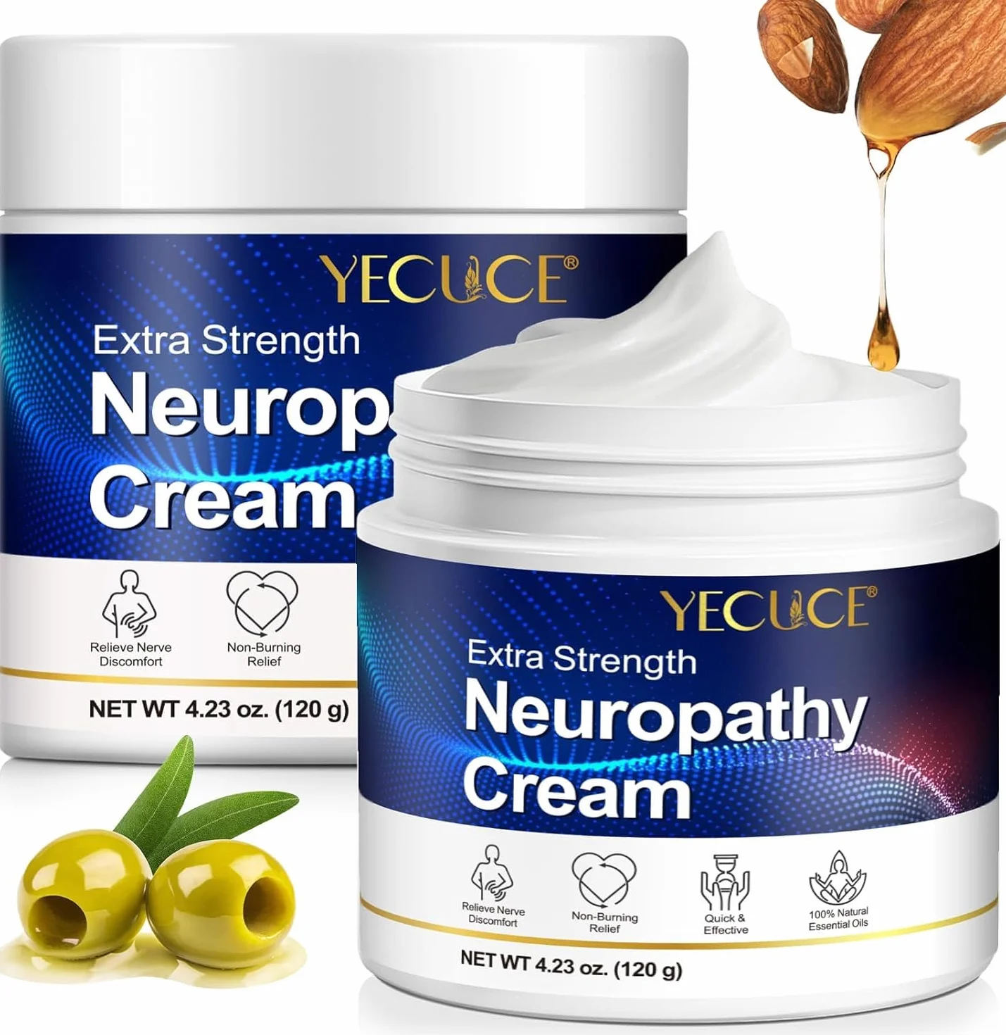 Crema extrafuerte para aliviar la neuropatía 120 g pies manos piernas espalda jengibre