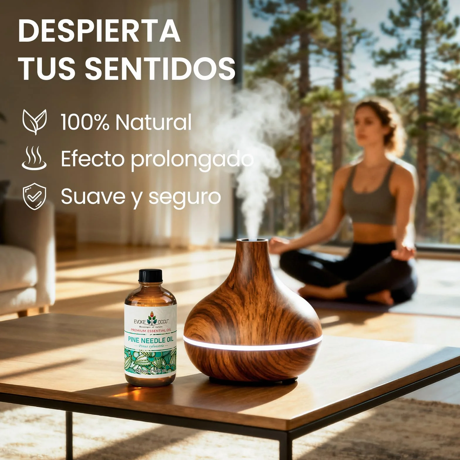 EVOKE OCCU Aceite Esencial de Aguja de Pino 4 Oz, Aceite Puro para Difusor Masaje y Fabricación de Jabón