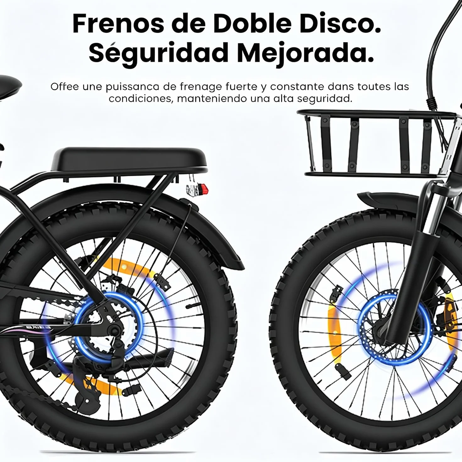 Bici Eléctrica para Adultos, 250W Bicicleta Eléctrica Plegable con 36V 13AH Batería Extraíble, Velocidad 25KM/H y Alcance 100KM, 20“ * 3.0” Fat Tyre E-Bikes para Viajeros Urbanos