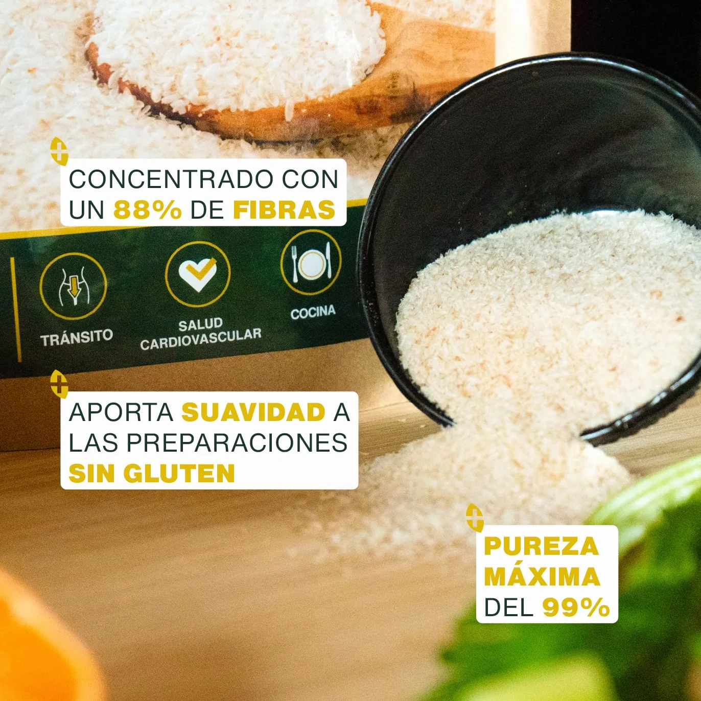 Psilio Rubio BIO 200G Cáscaras Psyllium Orgánico Máxima Pureza 99% Fibra Sin Gluten