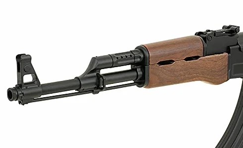 Fusil eléctrico de Airsoft AK47 CM.522 de Cyma, Negro y Madera, Gearbox metálico, Batería incluida, Cargador 500 Bolas 6 mm Incluido. Disparo Semi y automático. Potencia 1 Julio