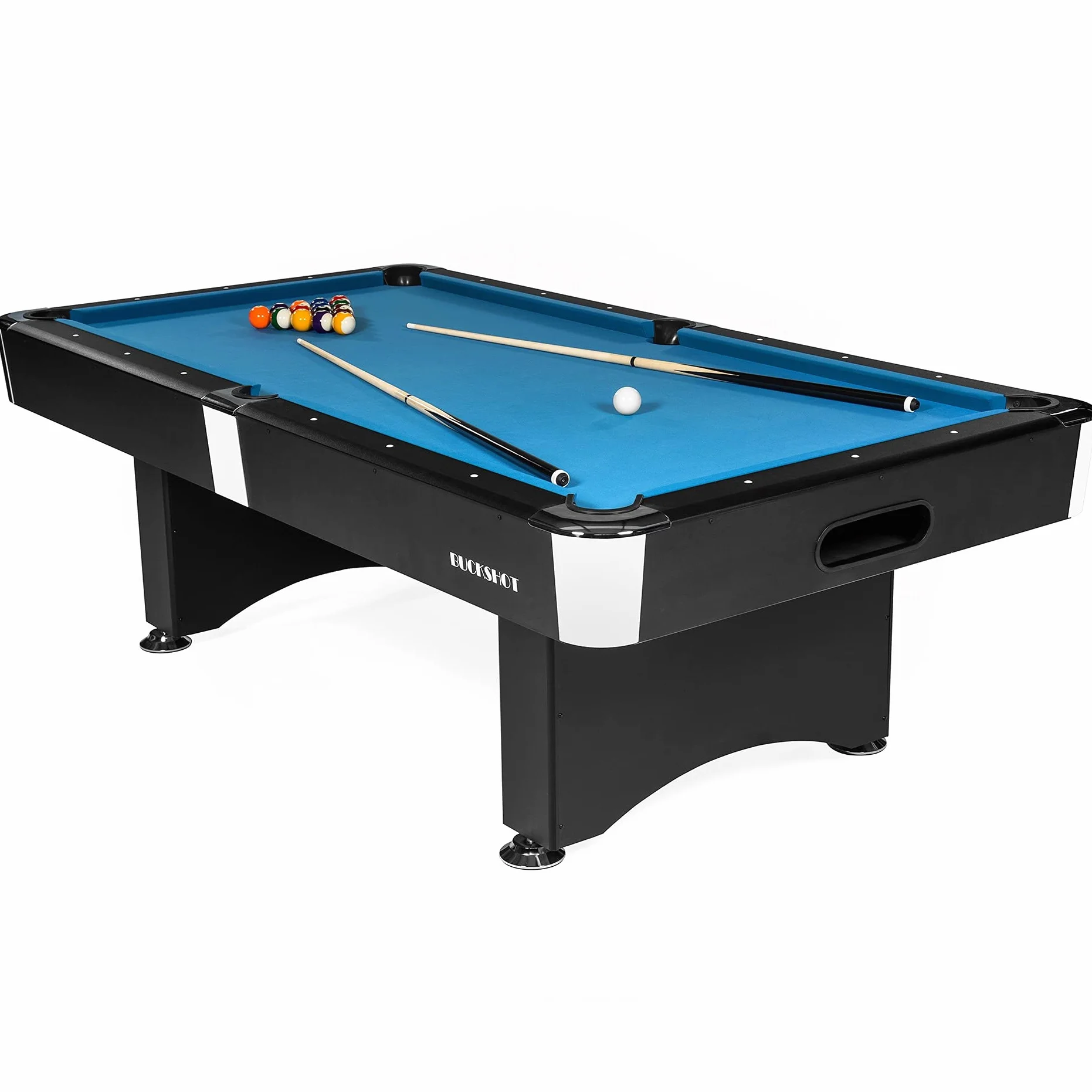 Mesa de Billar 8ft BuckShot Manhattan (244x132cm) - Billar Americano - Pool 8 ft - 130kg - Retorno de Bolos Automático - Accesorios Incluidos