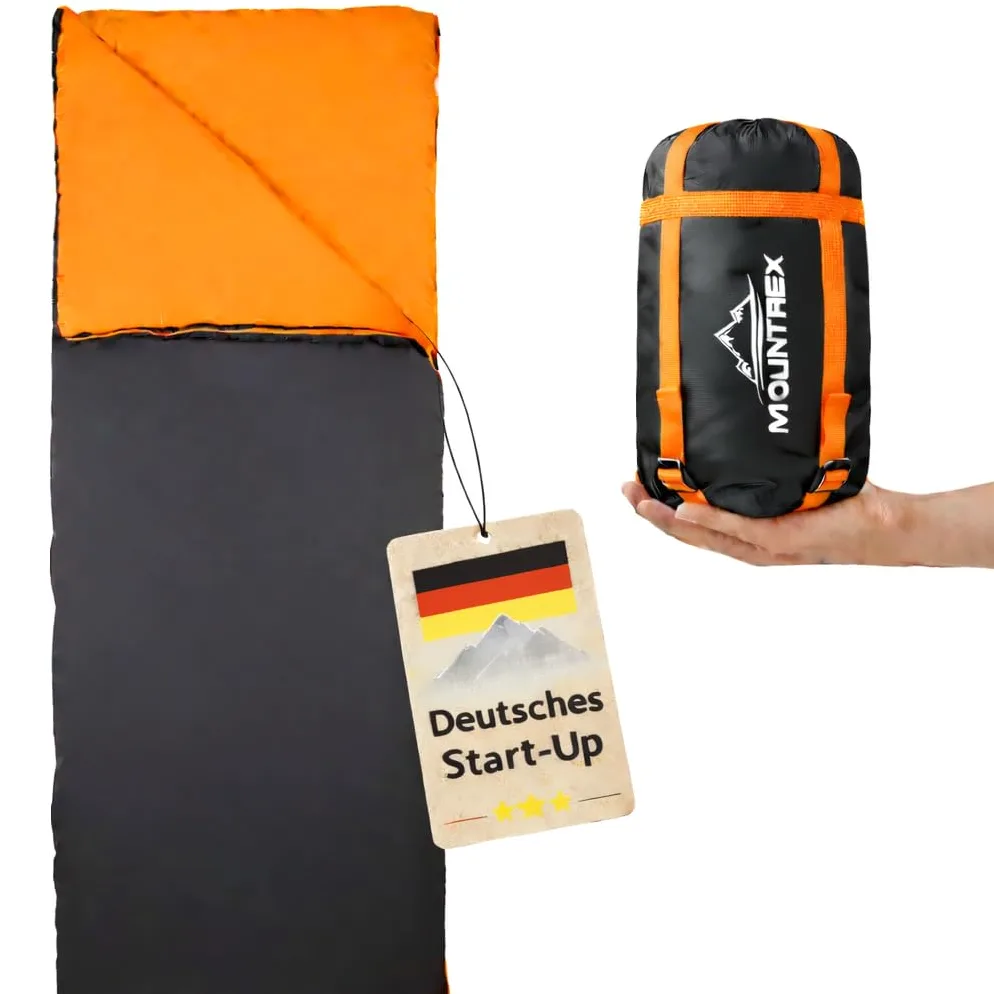 MOUNTREX® Saco de dormir – Tamaño pequeño y ultraligero (730 g) – Saco de dormir de verano – Camping Viaje Festival – Acoplable