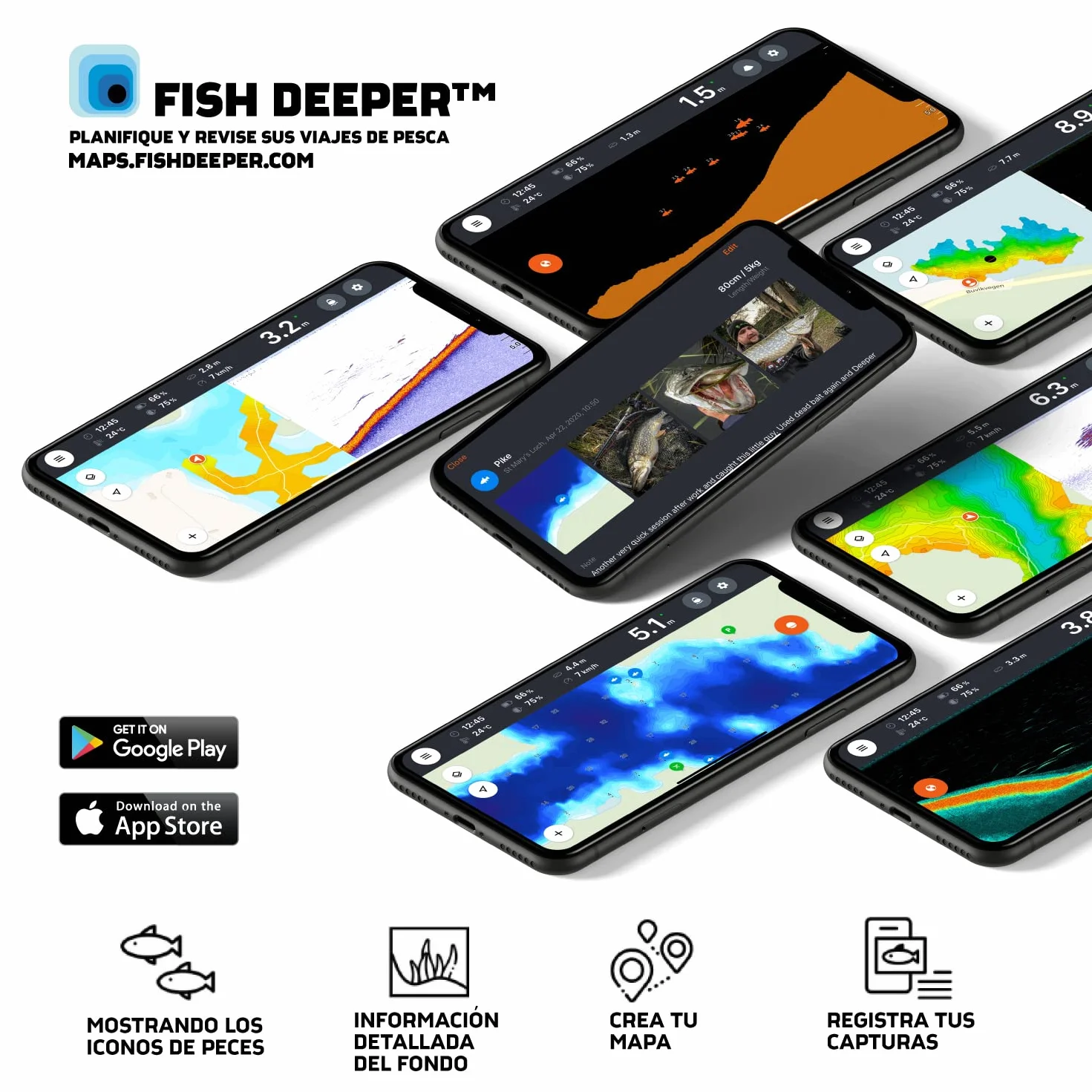 Deeper Chirp+2 Sonda de Pesca Portátil con GPS, Inalámbrica LED, Compatible con Barcos y Orilla