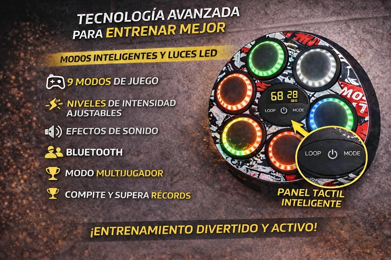 Maquina Boxeo Musical Pared, Boxeo en casa, Boxeo Pared Musical, Boxeo niños, Maquina Boxeo, Boxeo Infantil, Boxing Machine, Incluye 2 Pares de Guantes y Tablero de puntuación