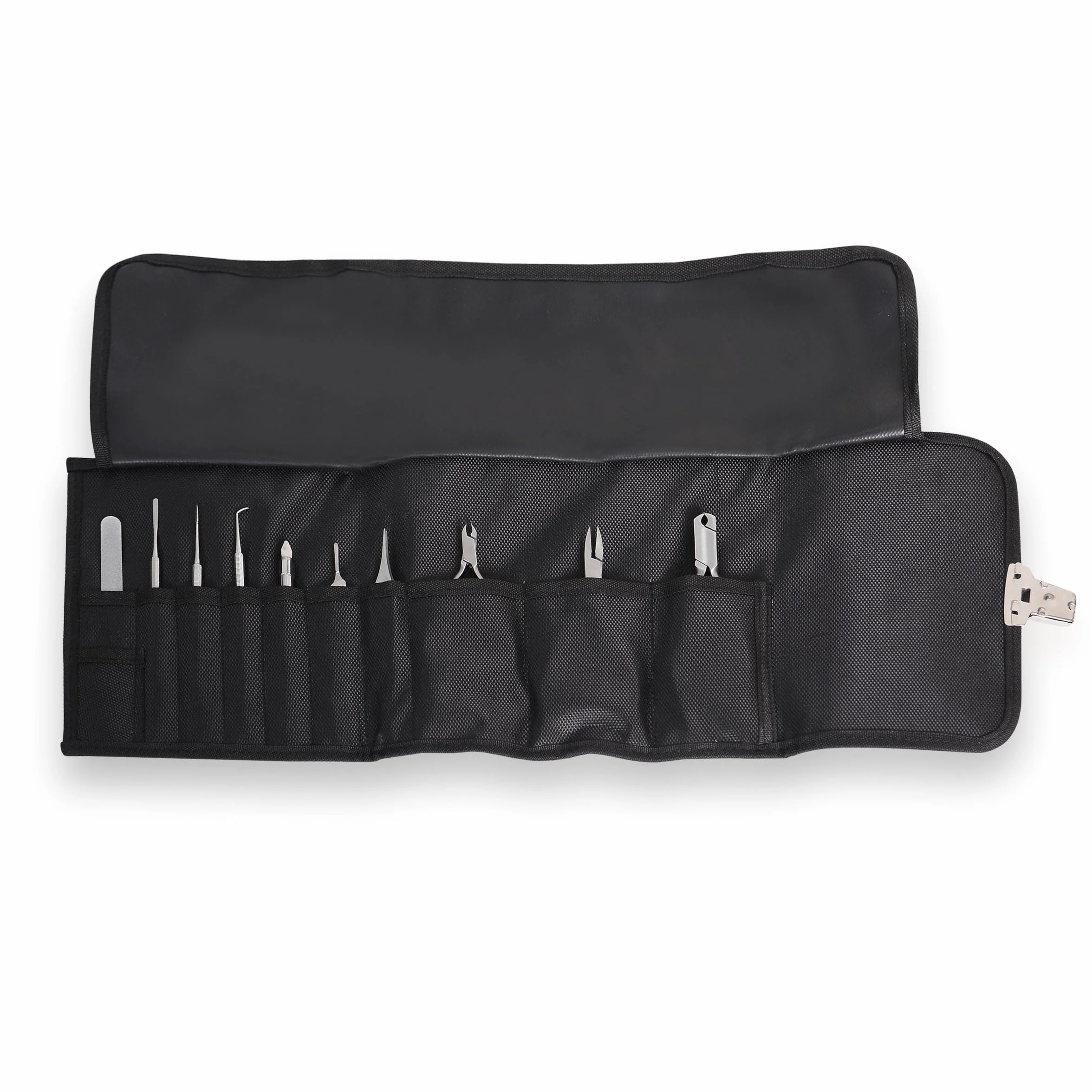 Estuche para cuidado de los pies, bolsa vacía para manicura y pedicura, Negro, 13 x 19 cm