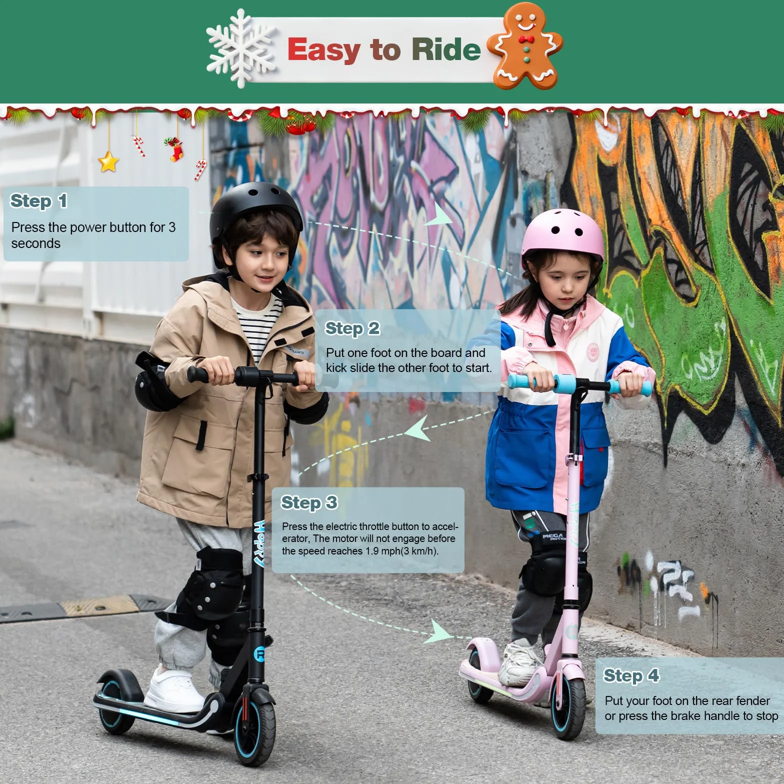 RCB Patinete Eléctrico para Niños 6-12 Años, 150W Motor - Máx.16 Km/h - Luz LED Arcoíris - Plegable - Pantalla LED - Velocidad y Altura Ajustables, Regalo para niños y Adolescentes