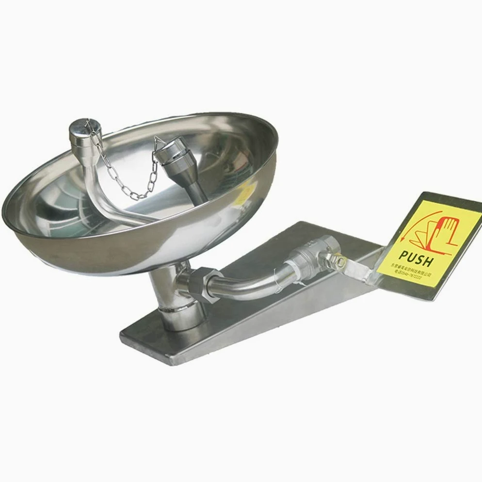 Lavaojos de emergencia de acero inoxidable, sistema de ducha de emergencia, estacha de emergencia, estación de lavado de ojos y lavado de cara combinada montada en la pared (color: estilo 2)