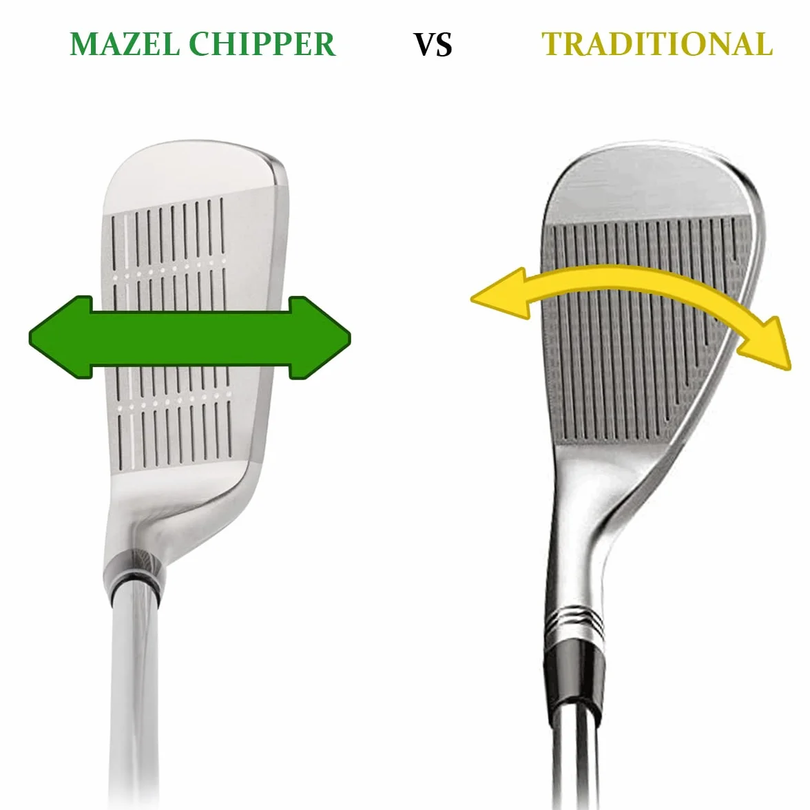 Chipper de golf para hombre, 35, 45, 55, 60 grados, cabeza negra, para zurdos/diestros, acero inoxidable, 35 pulgadas