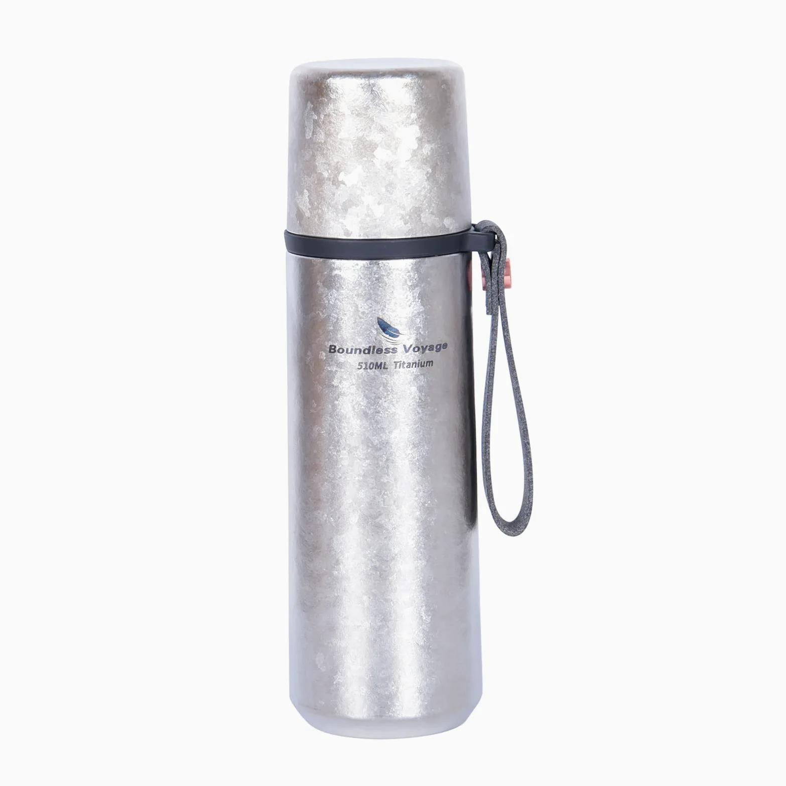 iBasingo Botella termo de titanio de 510 ml, termo de vacío, botella de agua, botella de agua, botella de agua, botella de metal para exteriores, ligera, a prueba de fugas, termo Ti3011D