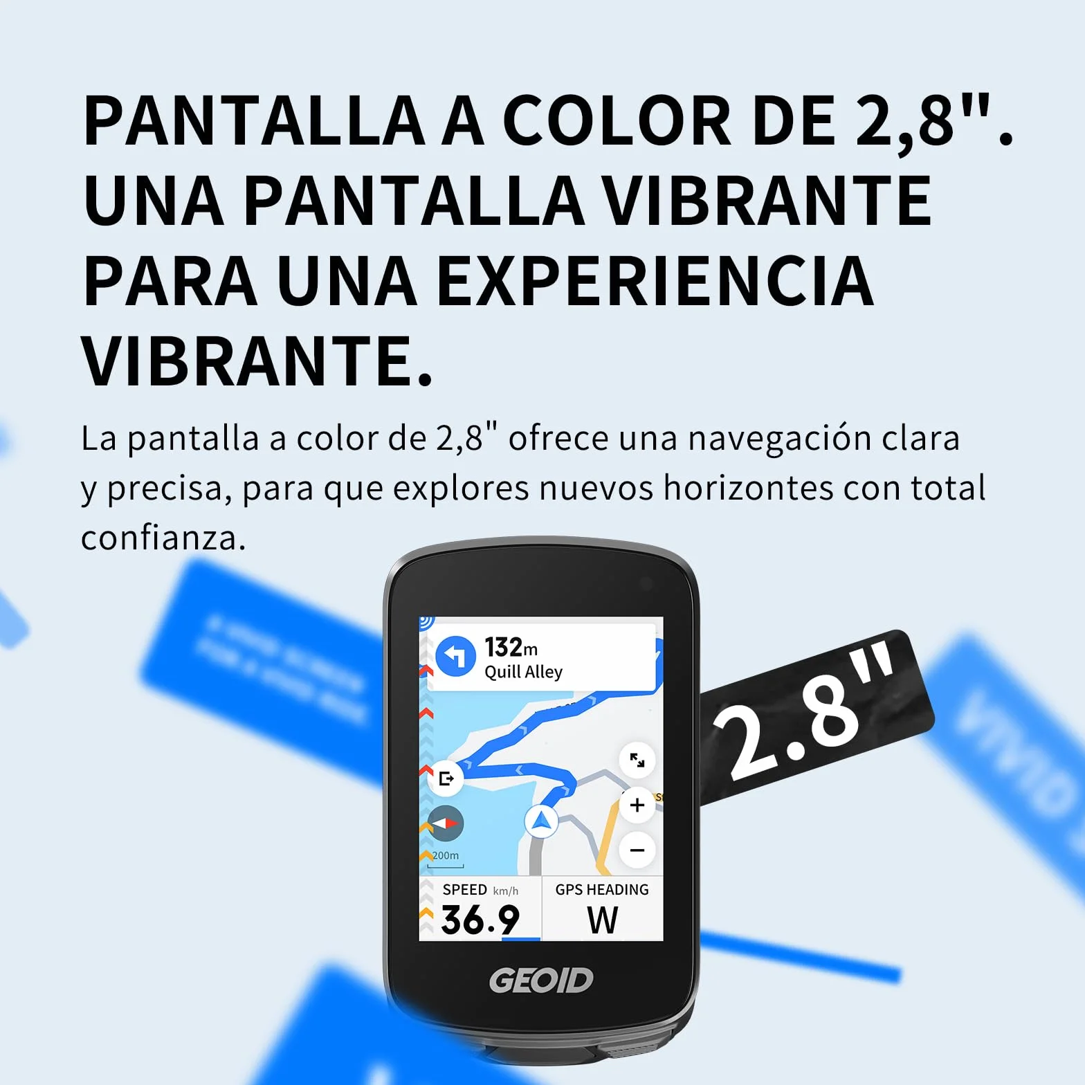 GEOID CC700 Pro GPS Ciclocomputador Touchscreen 2,8 Pulgadas con Mapas Completos – Ciclocomputador Bicicleta GPS Sin Cables con Navegación por Mapa, IPX7 Impermeable