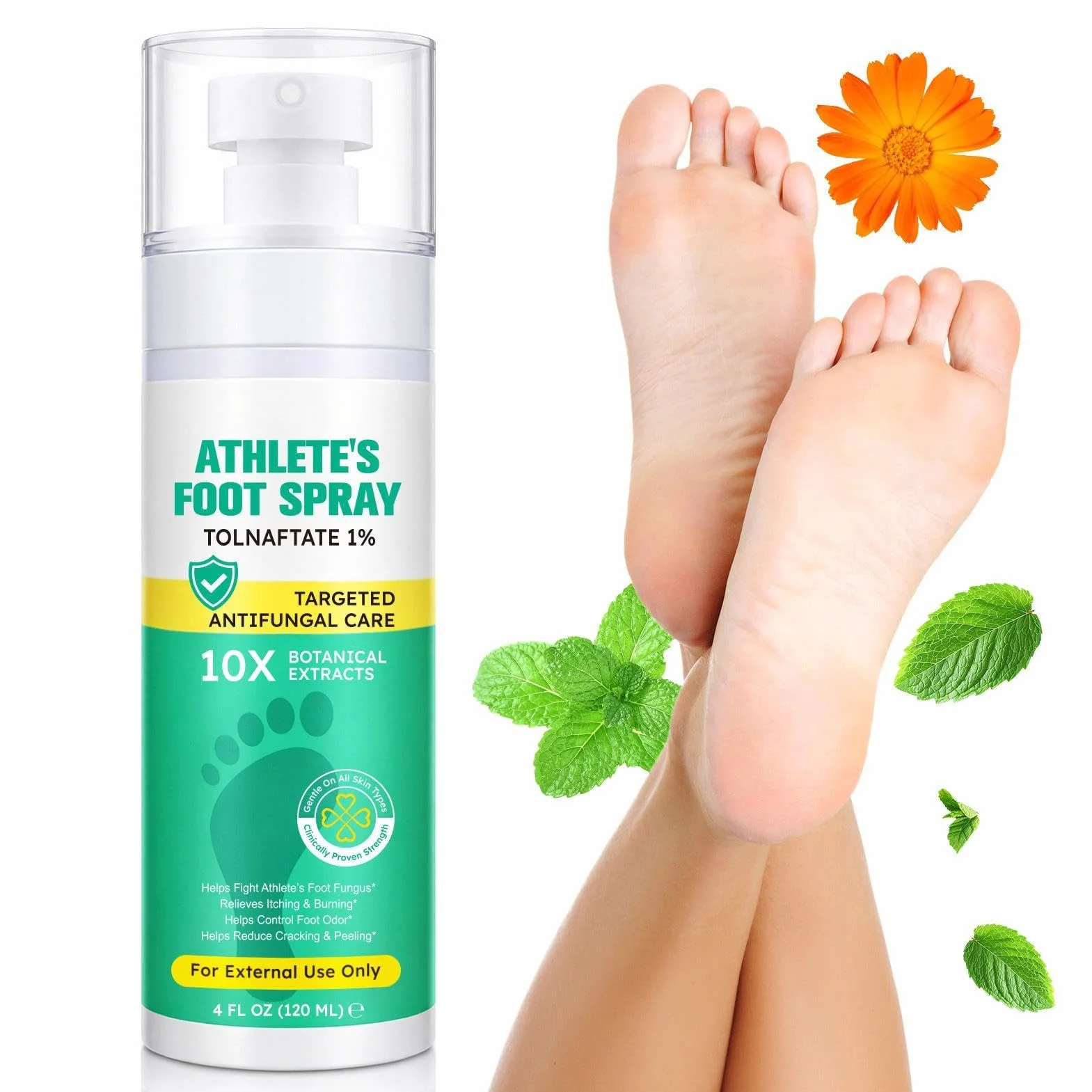 Spray para pies de atletas 120 ml calmante antipicazón cuidado de los pies