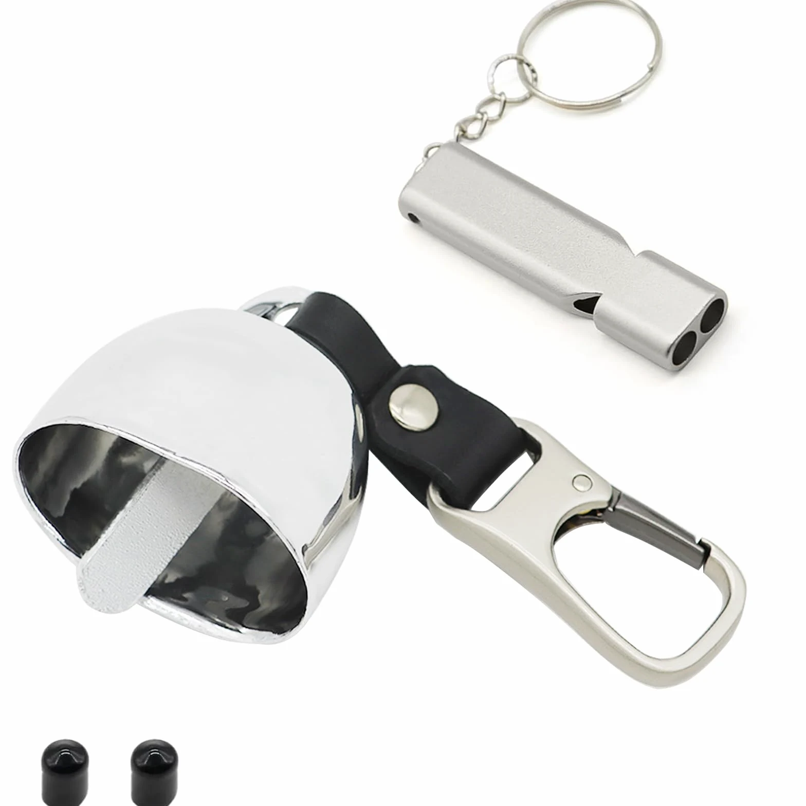 Campana de oso fuerte con silenciador, accesorios de senderismo, silbato de emergencia y campana de cobre para senderismo, mochileros, supervivencia, ciclismo, pesca, escalada, campamento