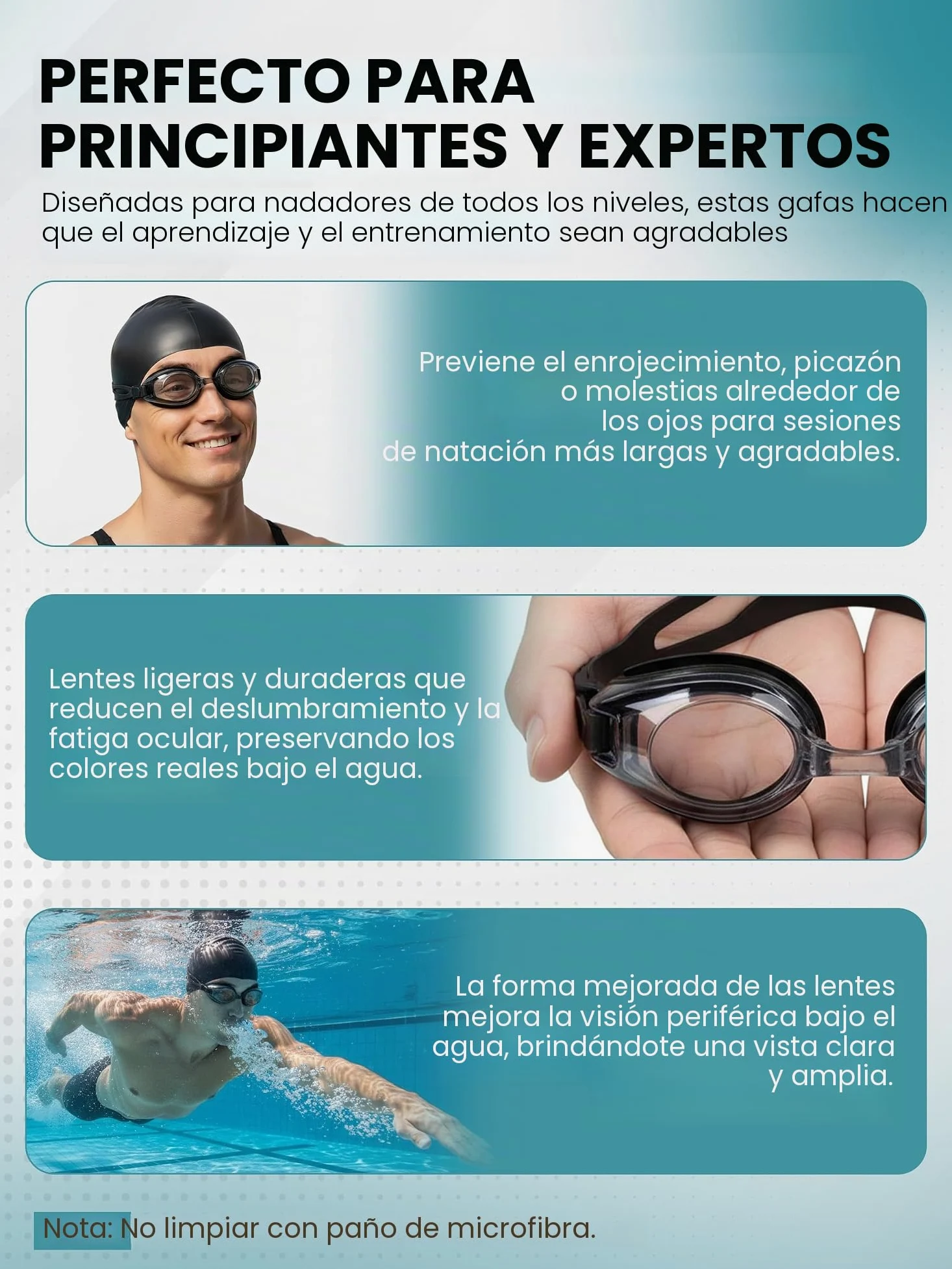 SPORTS WORLD VISION Gafas de natación ópticas | Unisex impermeables Gafas de buceo para adultos dioptrías positivas y negativas | Protección UV antivaho, visión nítida y gran angular | Ajuste cómodo