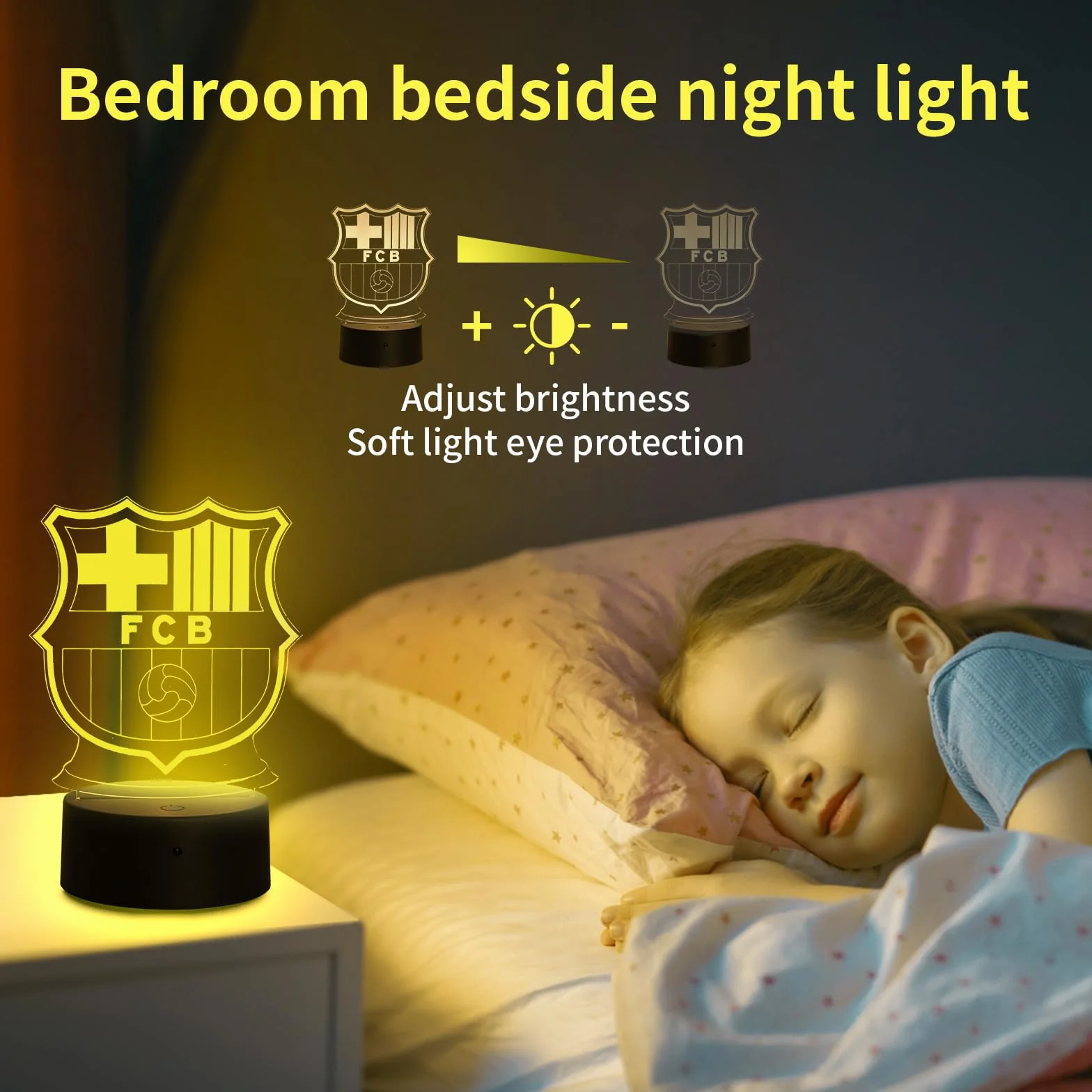 Lámpara 3D Fútbol LED 16 Colores con Mando a Distancia, Control Táctil y USB para Niños