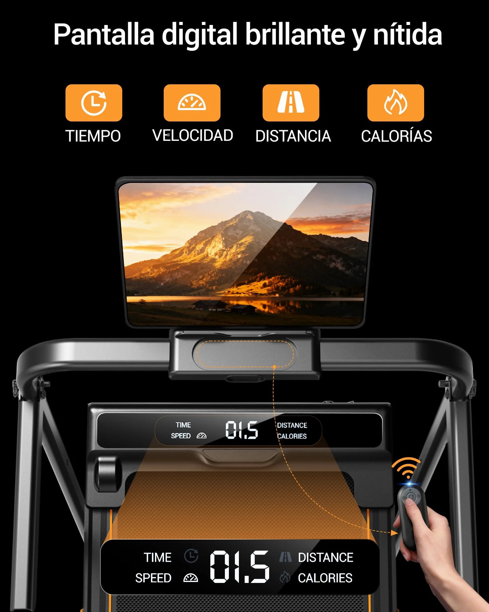 LONTEK 3.0HP Cinta de Andar Plegable 16%, 10KM/H Walking Pad 159 KG | Caminadora Para Casa, LED y Mando, 6 in 1 Cinta de Correr Inclinada con Asas， Ultrasilenciosa, Ideal Para Oficina
