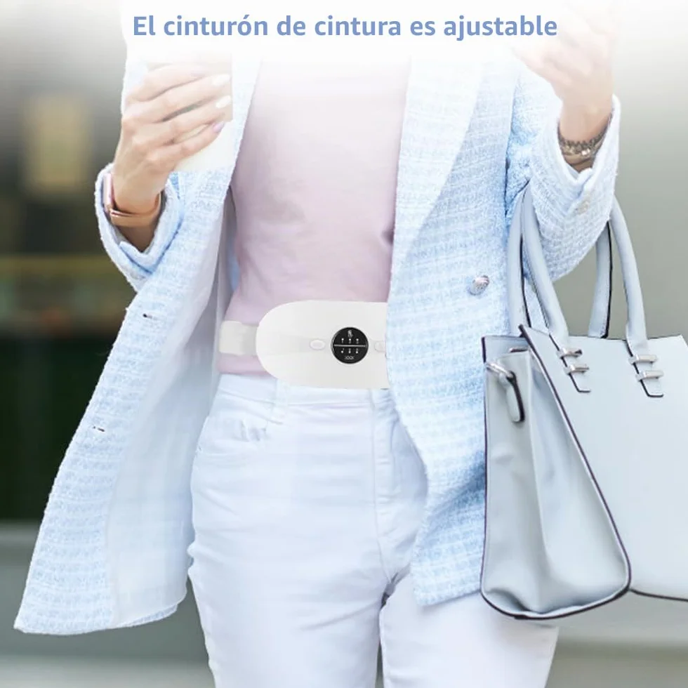 Almohadilla térmica menstrual Cinturón de Calentamiento Eléctrico USB para el Vientre 3 Niveles de Calor y 3 Modos de Masaje,Soporte de Espalda Calentado para Alivio Dolor Menstrual