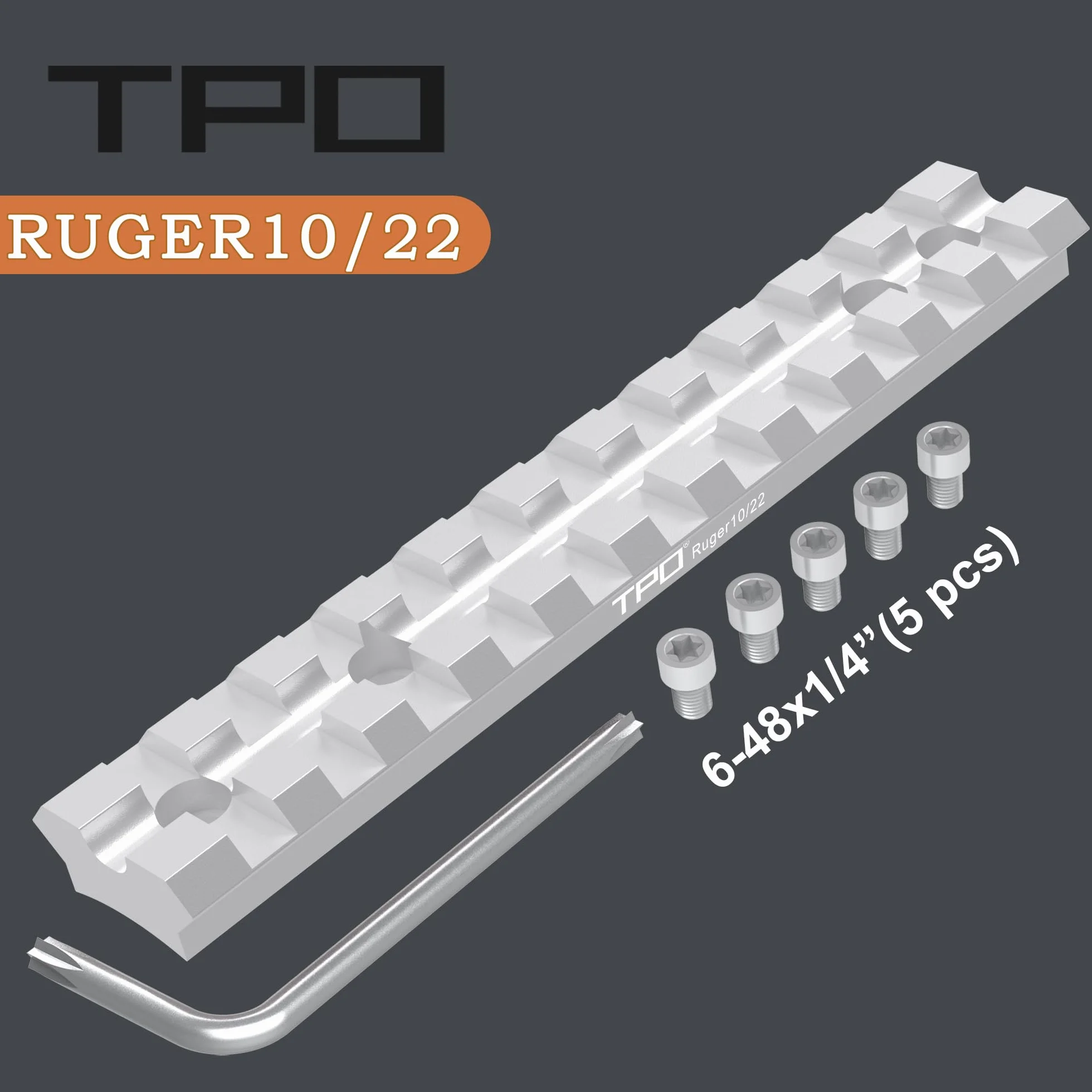 Montaje en carril Picatinny Ruger 10/22 para punto rojo, gafas telescópicas y ópticas (Rg10/22-plata)