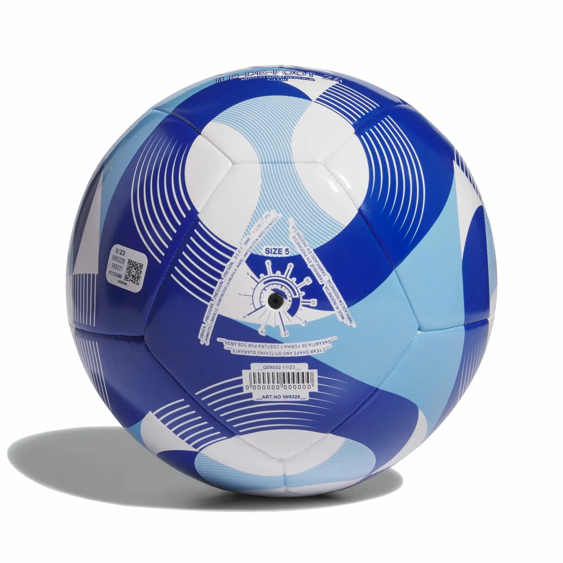 adidas - Balón de fútbol Unisex para Adultos, Color Blanco/Cielo Claro/Azul Real del Equipo, 5